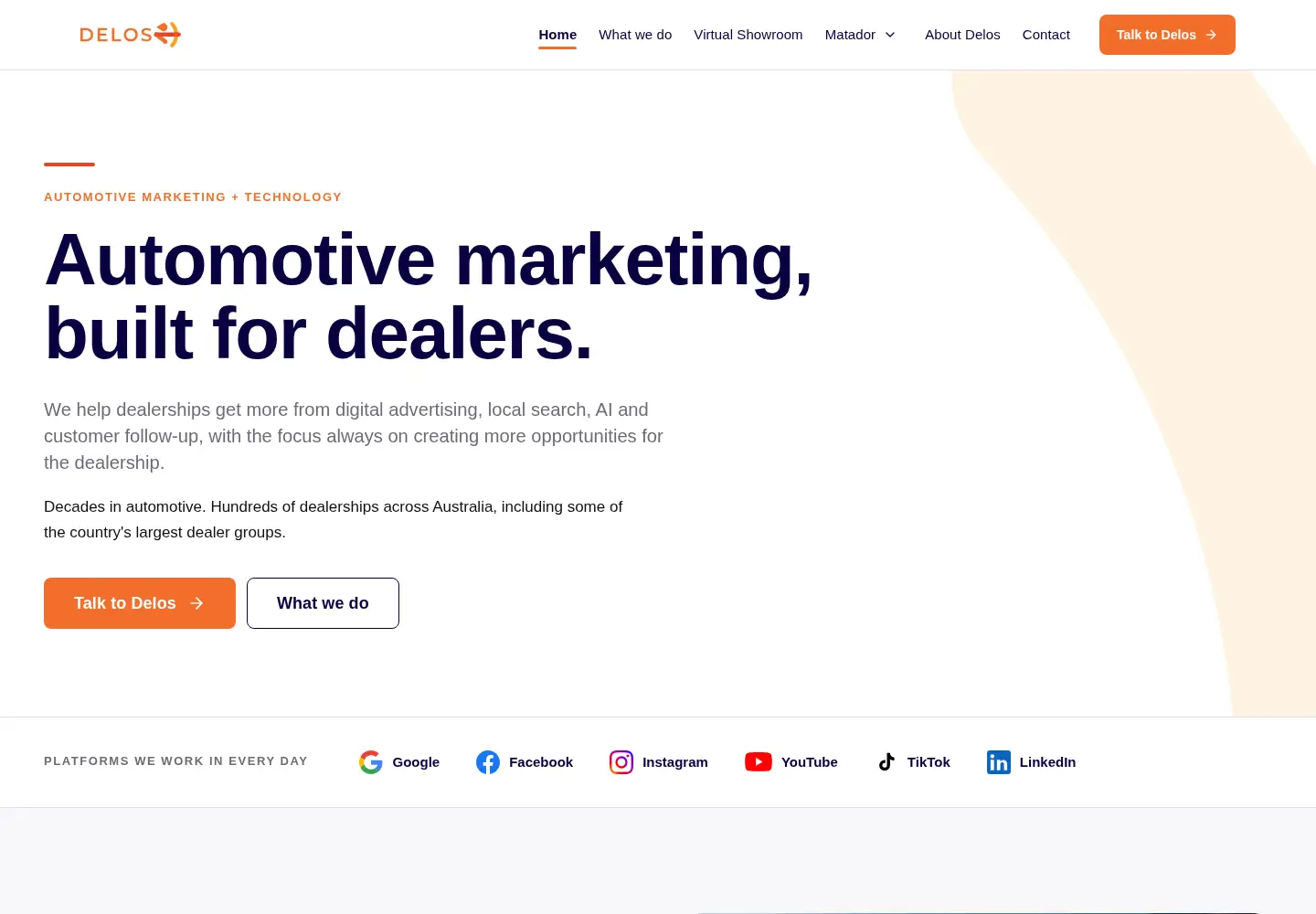 Captured homepage of delosdigital.com.au in the current scan