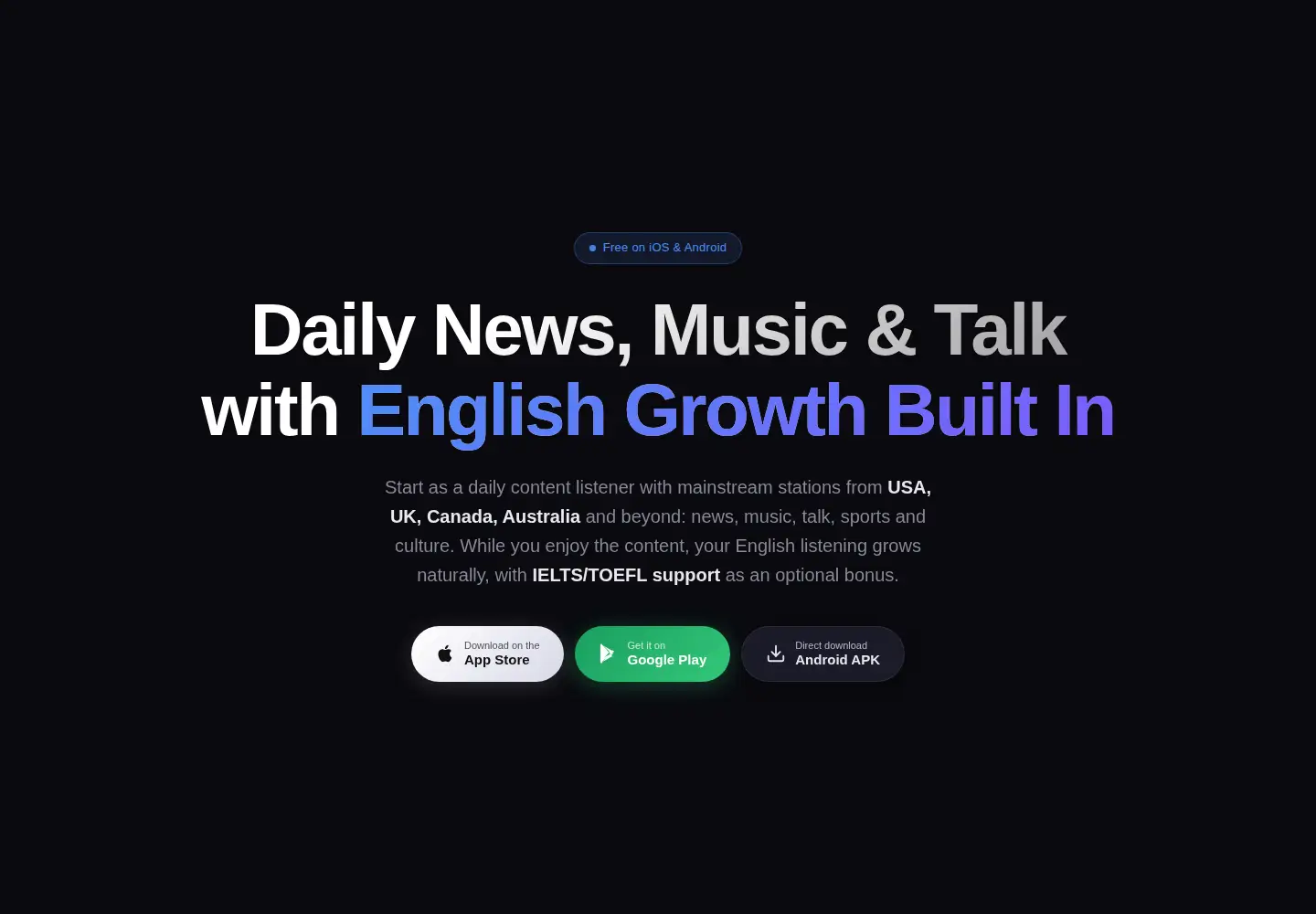 Screenshot of englishradio.com.au