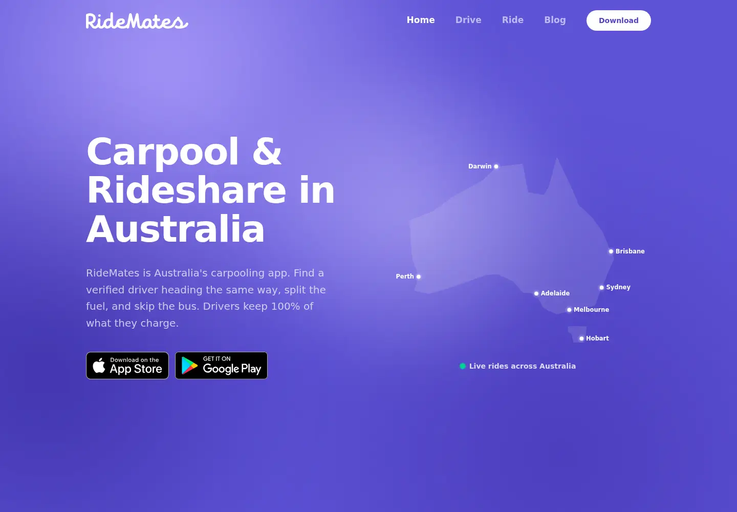 Screenshot of ridemates.com.au