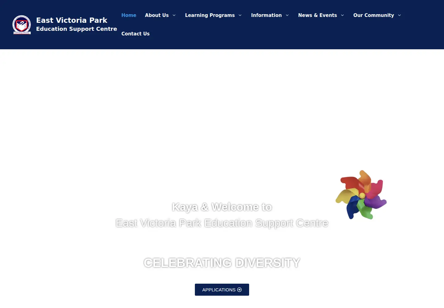 Screenshot of eastvictoriaparkesc.wa.edu.au