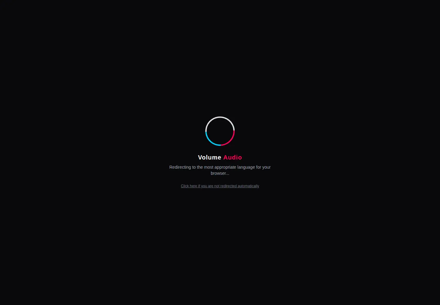 Captured homepage of volume.audio in the current scan