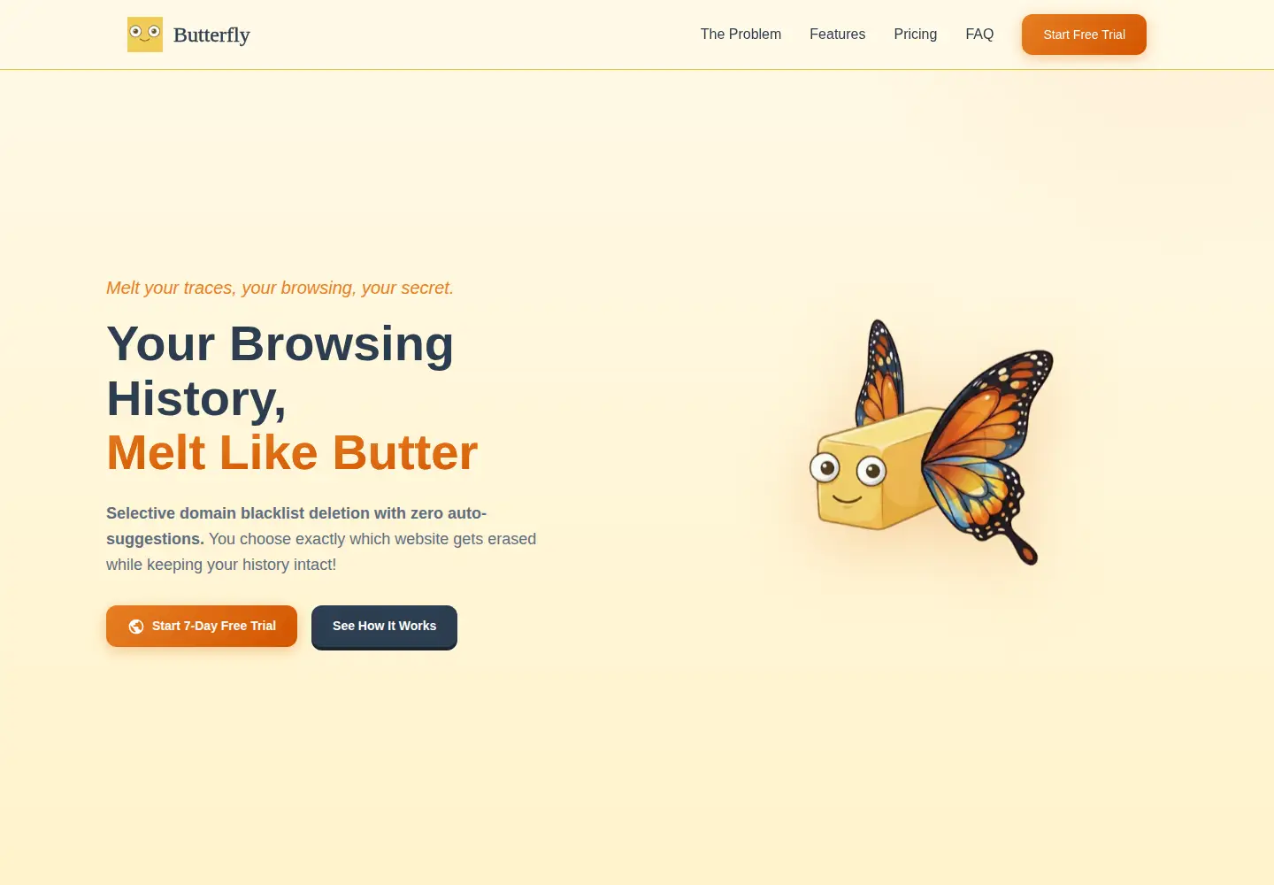 Captured homepage of butterfly.autos in the current scan