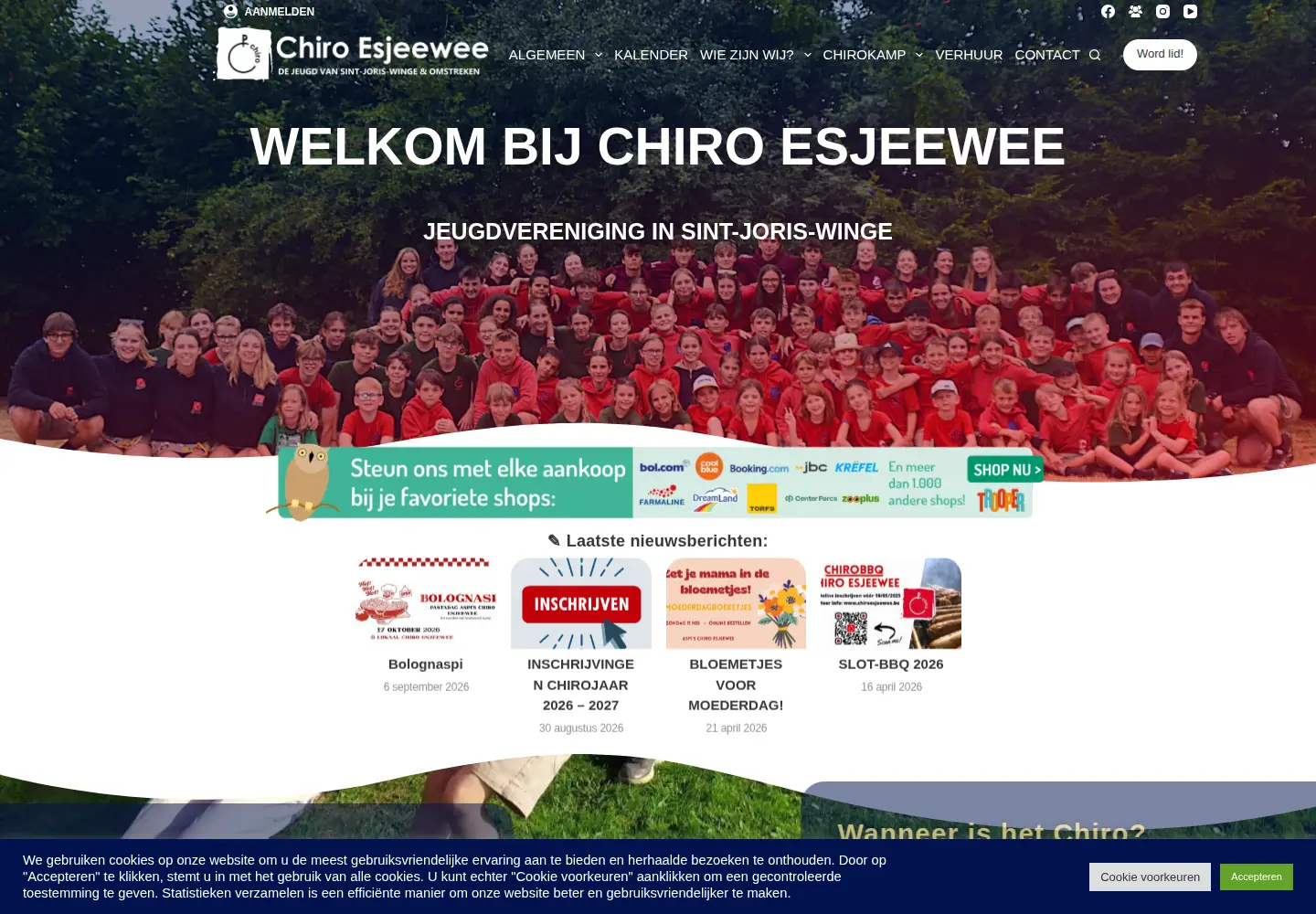 Captured homepage of chiroesjeewee.be in the current scan