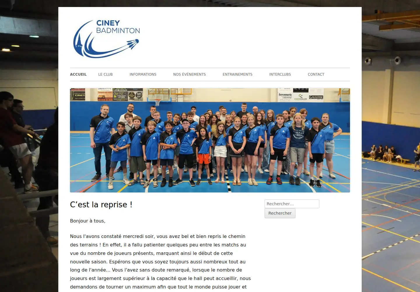 Screenshot of cineybadminton.be