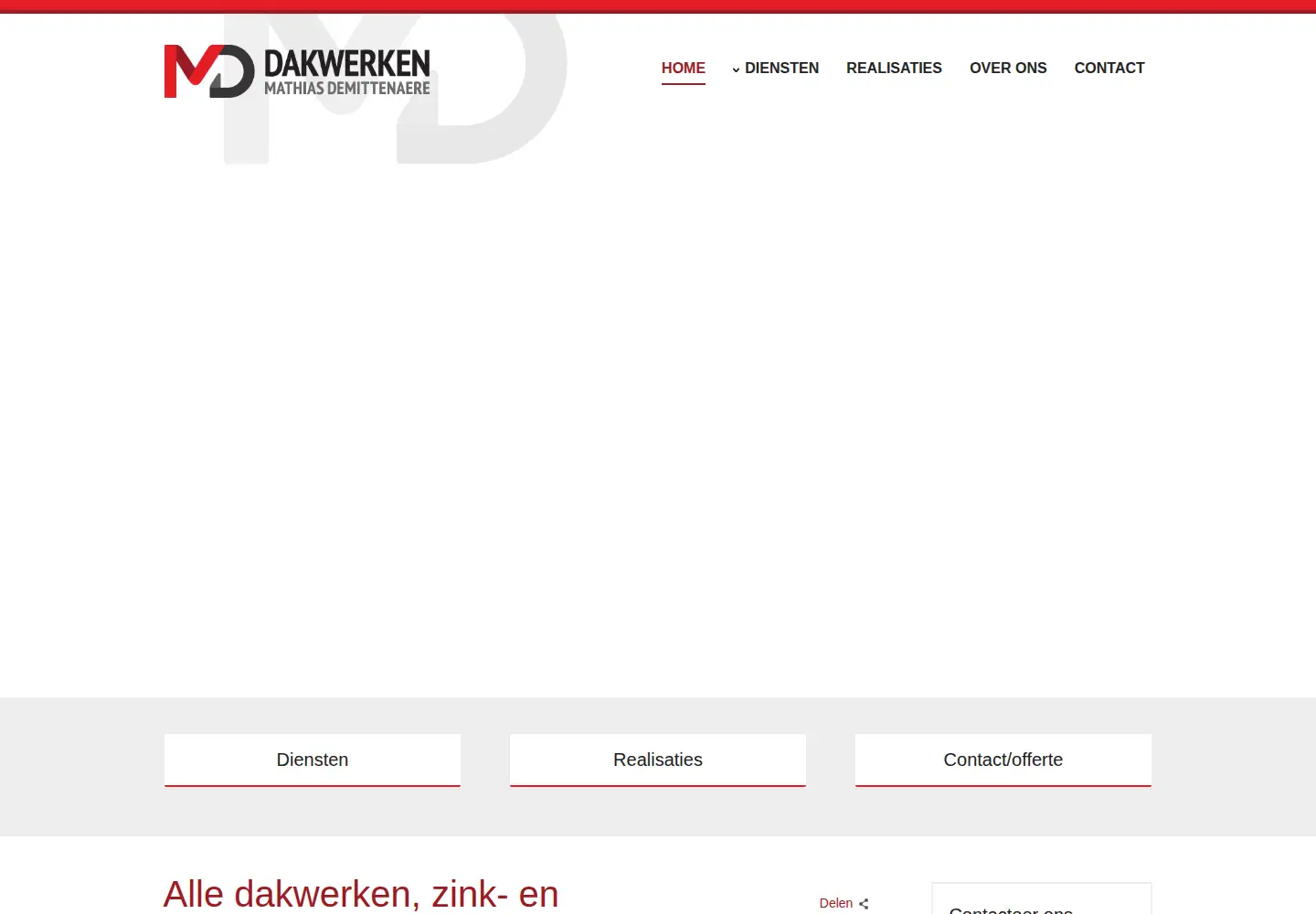 Captured homepage of dakwerkendemittenaere.be in the current scan