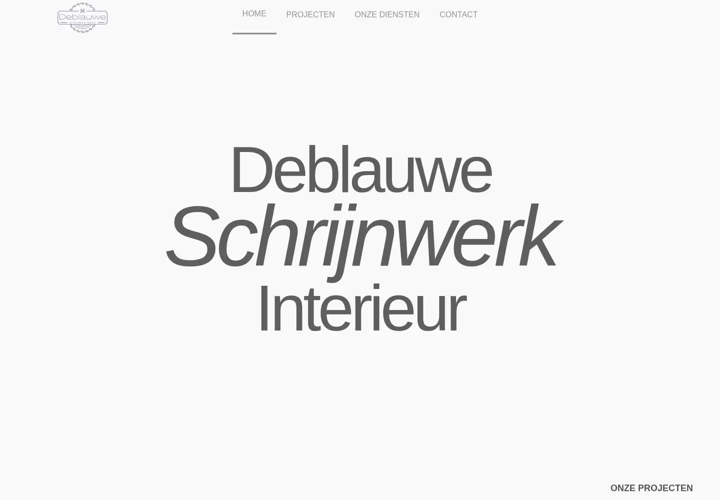 Captured homepage of deblauweschrijnwerkinterieur.be in the current scan