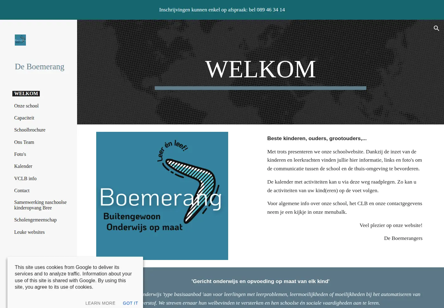 Screenshot of deboemerang-bree.be