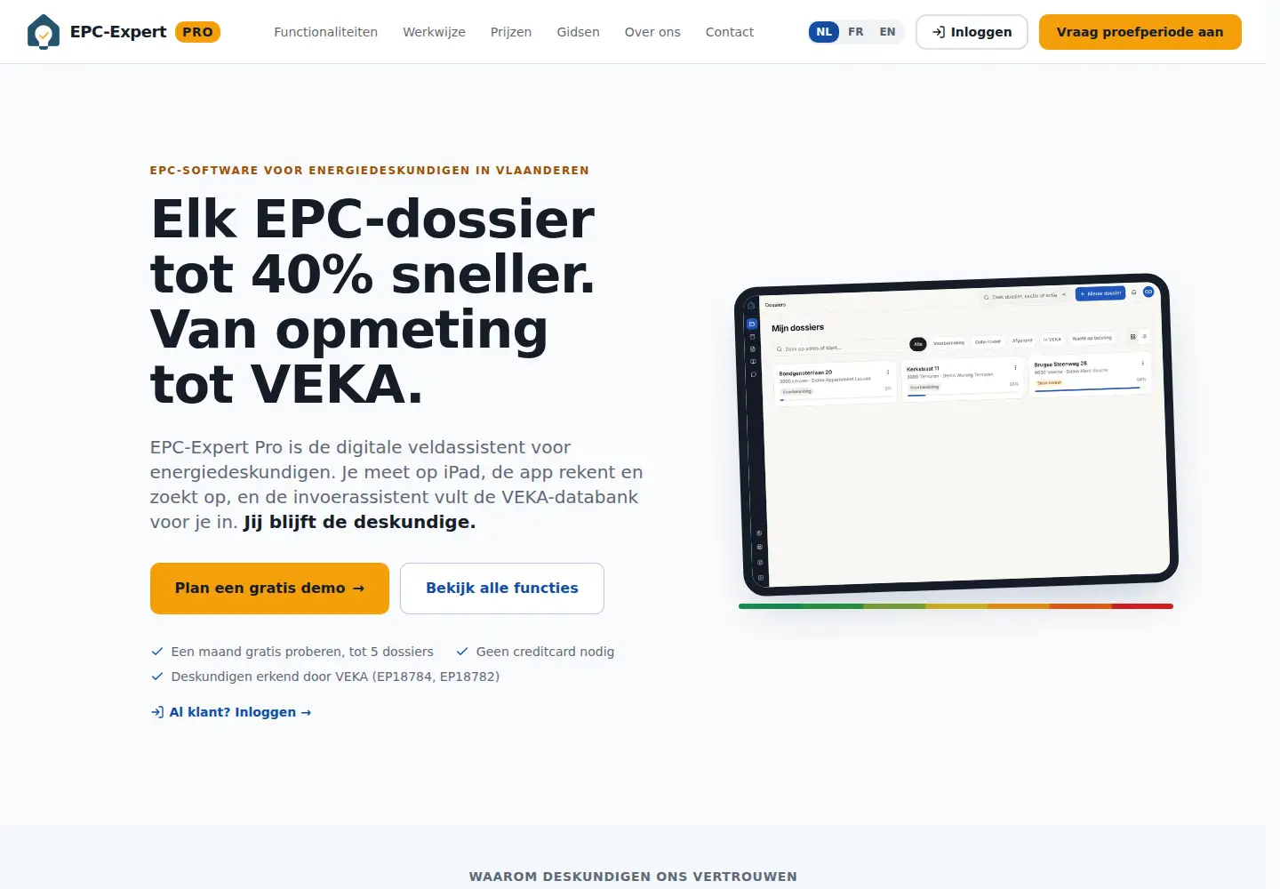 Screenshot of epc-expert-pro.be