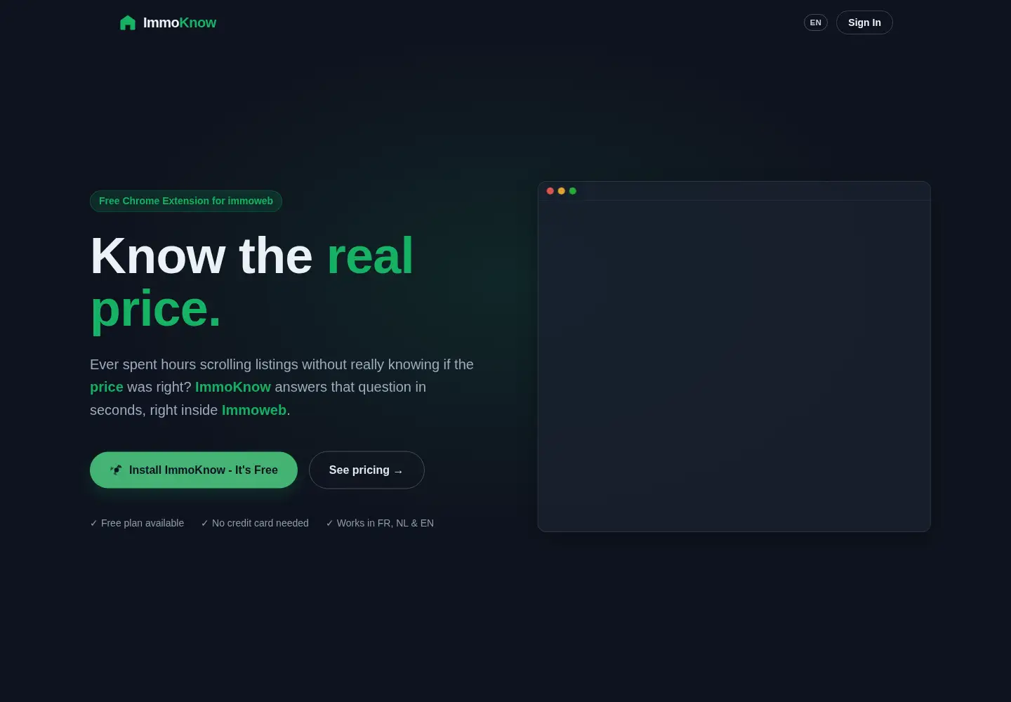 Screenshot of immoknow.be