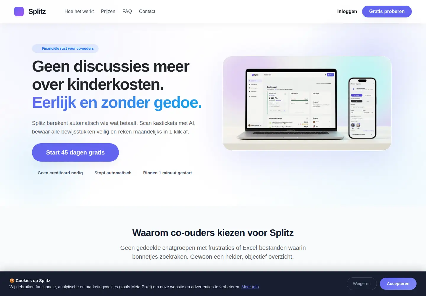 Captured homepage of splitz.be in the current scan