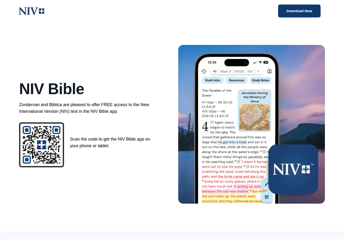 Screenshot of nivapp.bible