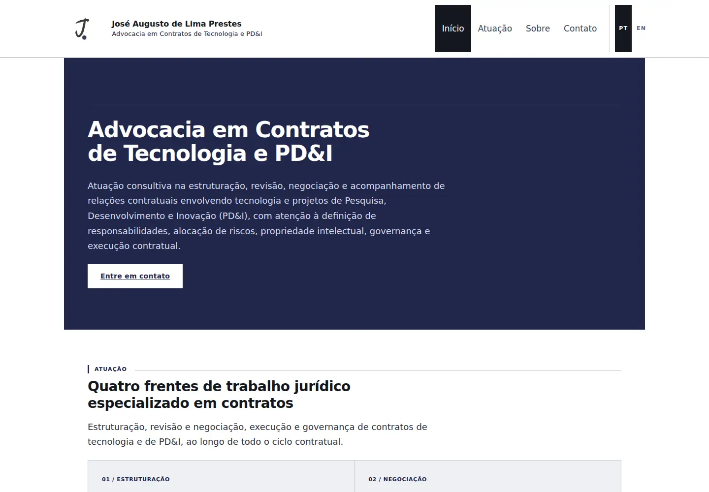 Screenshot of guto.adv.br