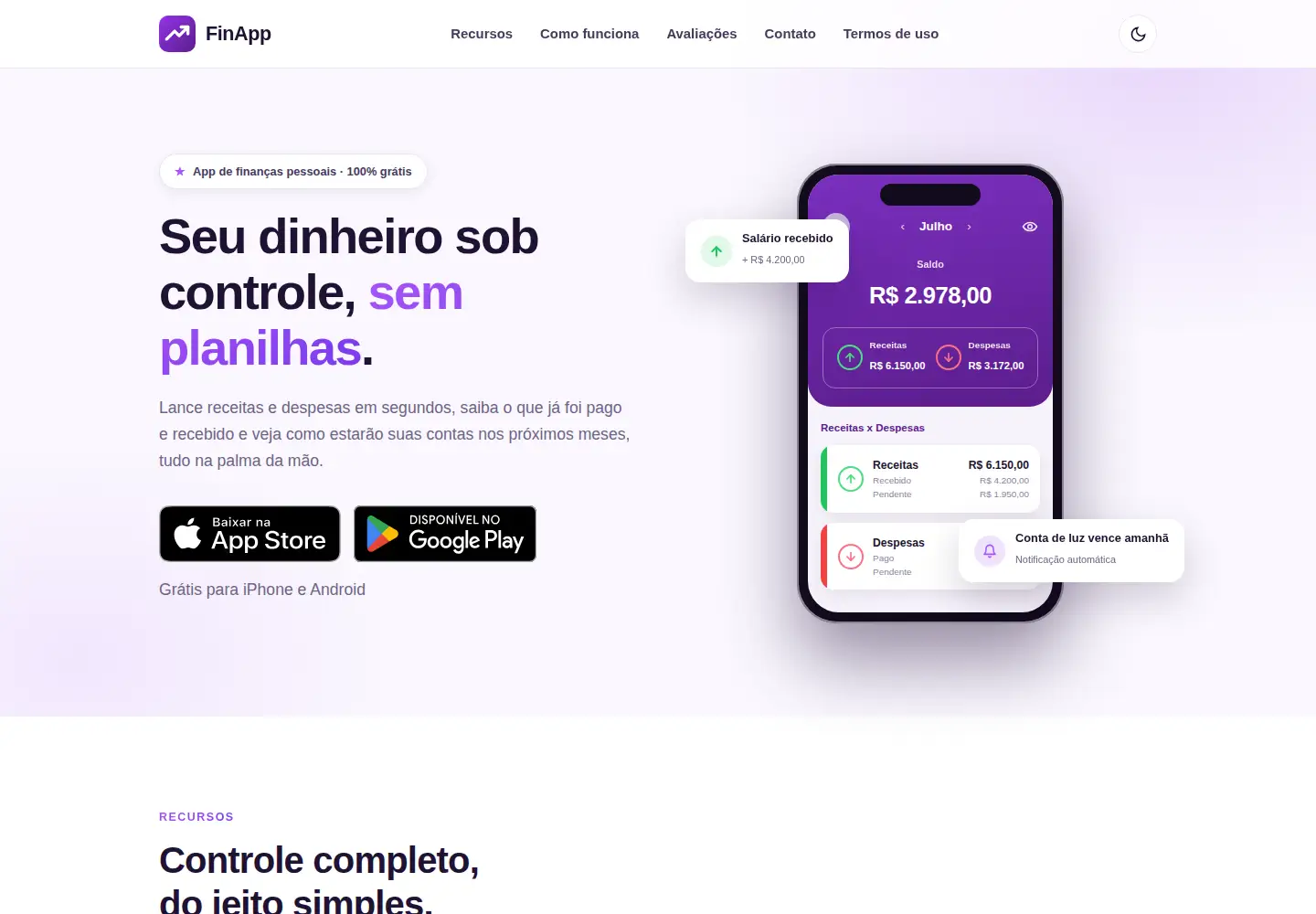 Captured homepage of finapp.app.br in the current scan