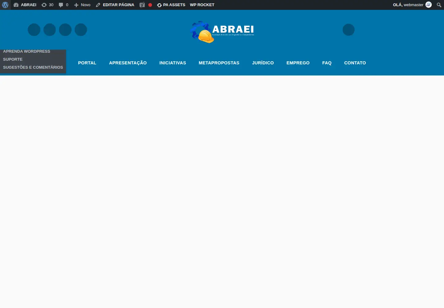 Captured homepage of abraei.com.br in the current scan
