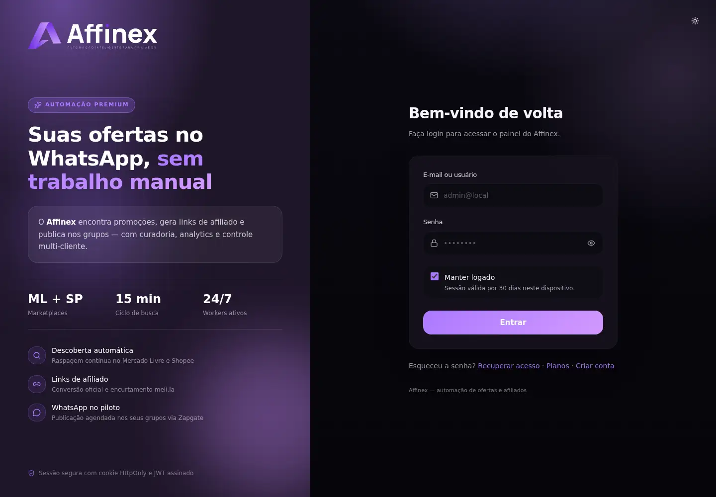 Screenshot of affinex.com.br