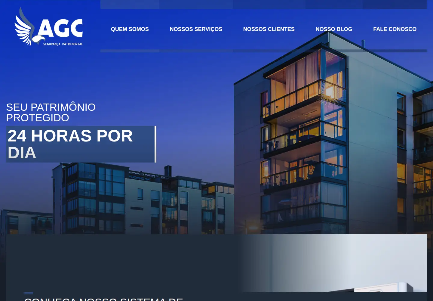 Captured homepage of agcseguranca.com.br in the current scan
