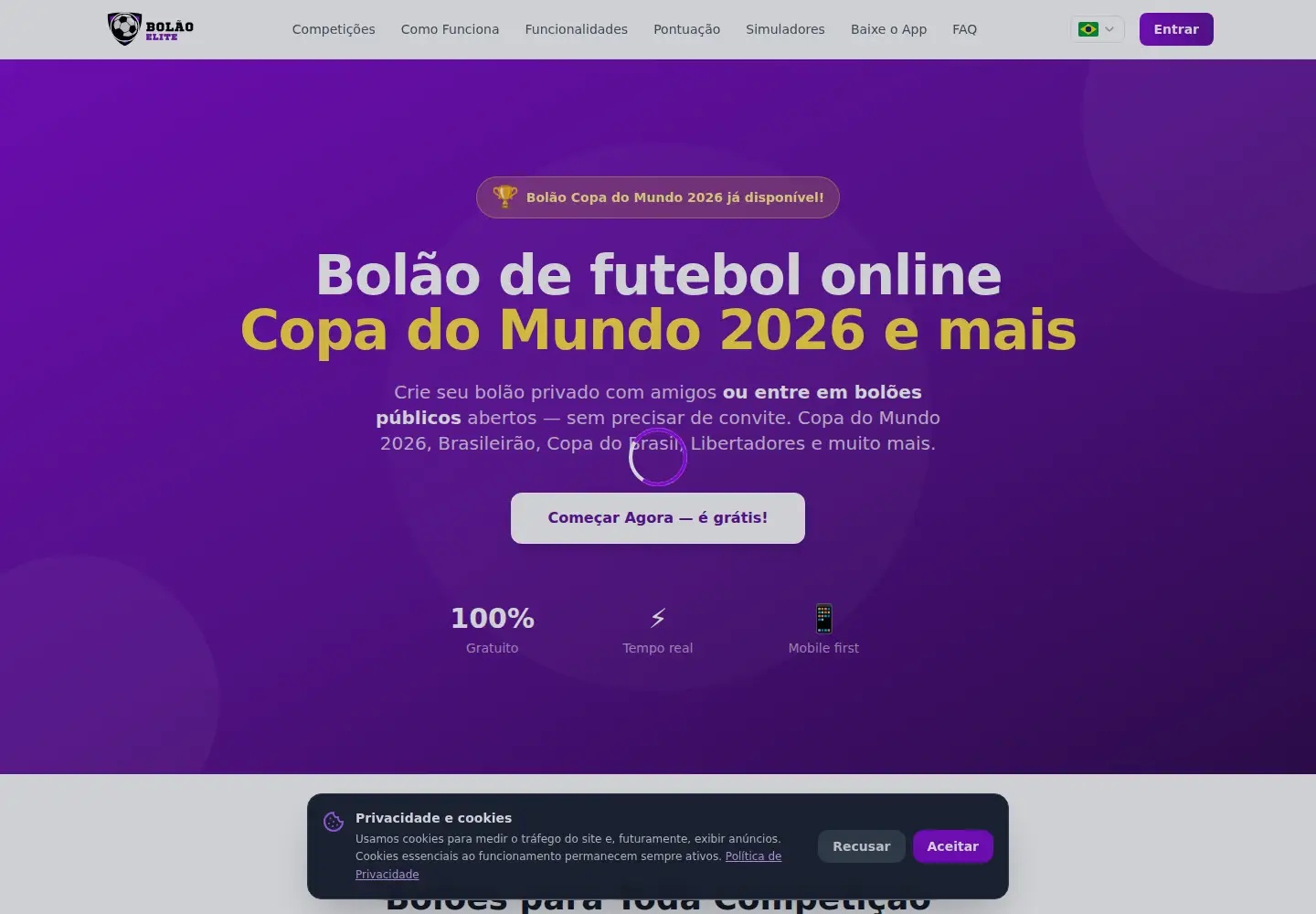 Screenshot of bolaoelite.com.br