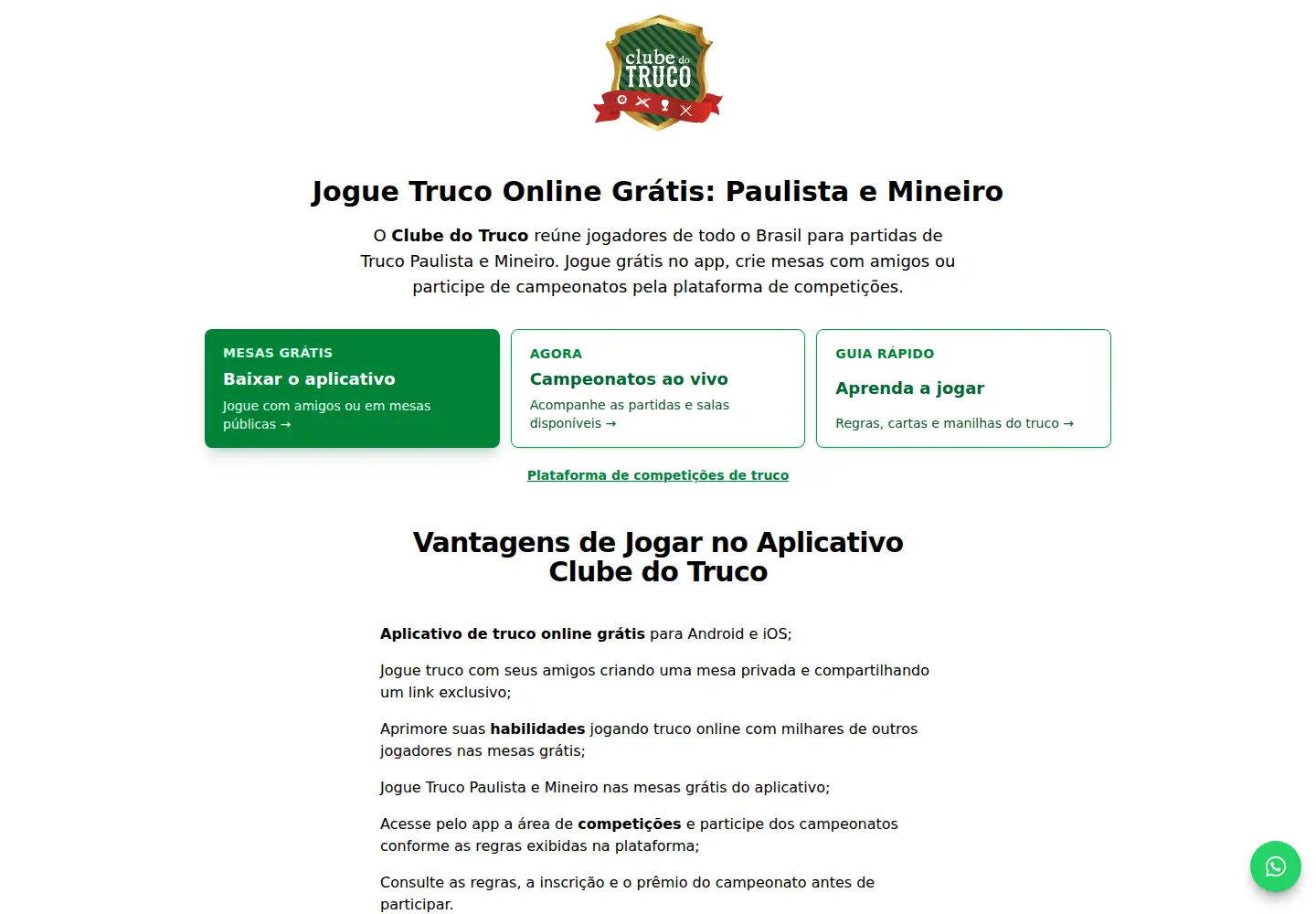 Captured homepage of clubedotruco.com.br in the current scan