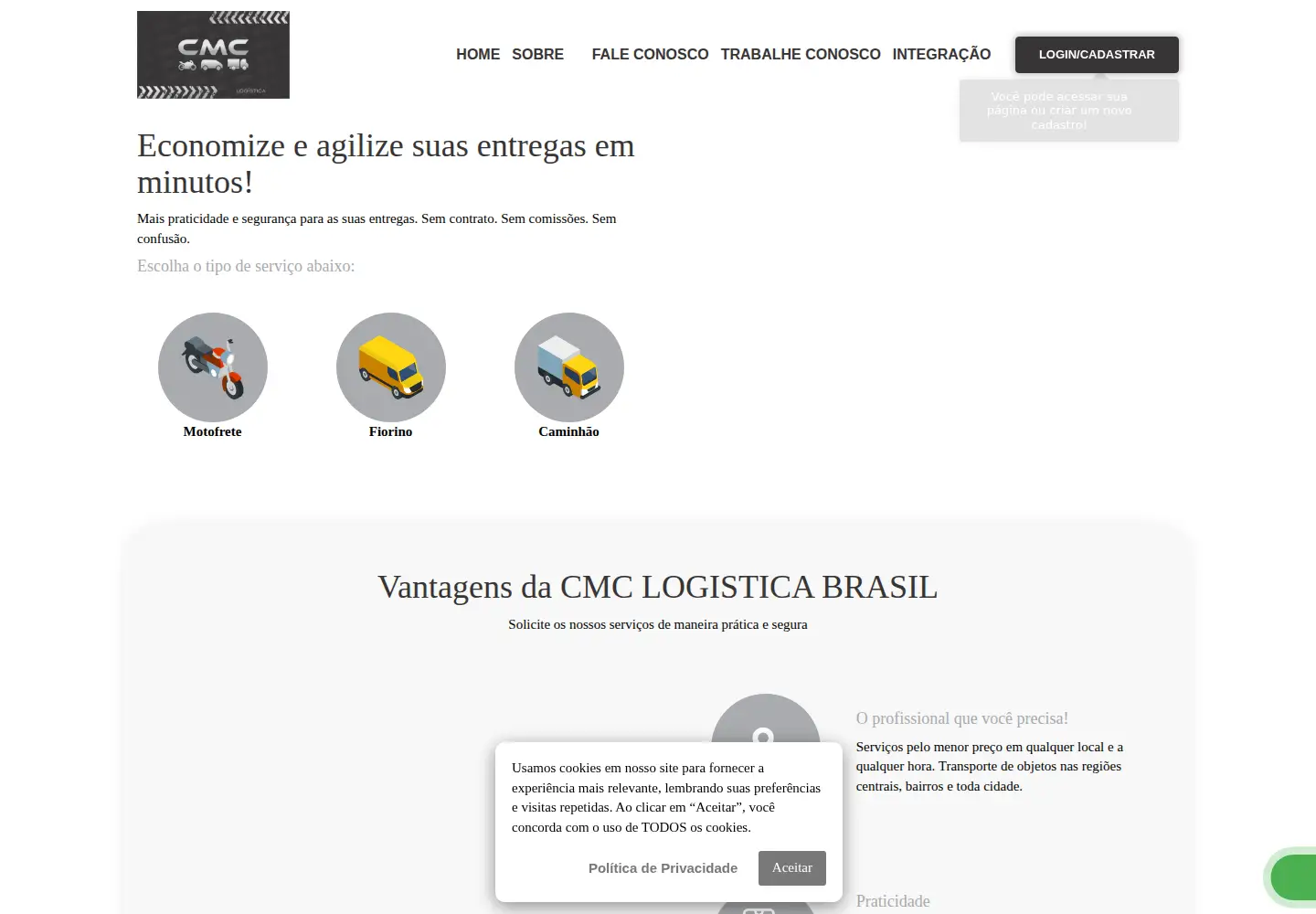 Screenshot of cmclogisticabr.com.br