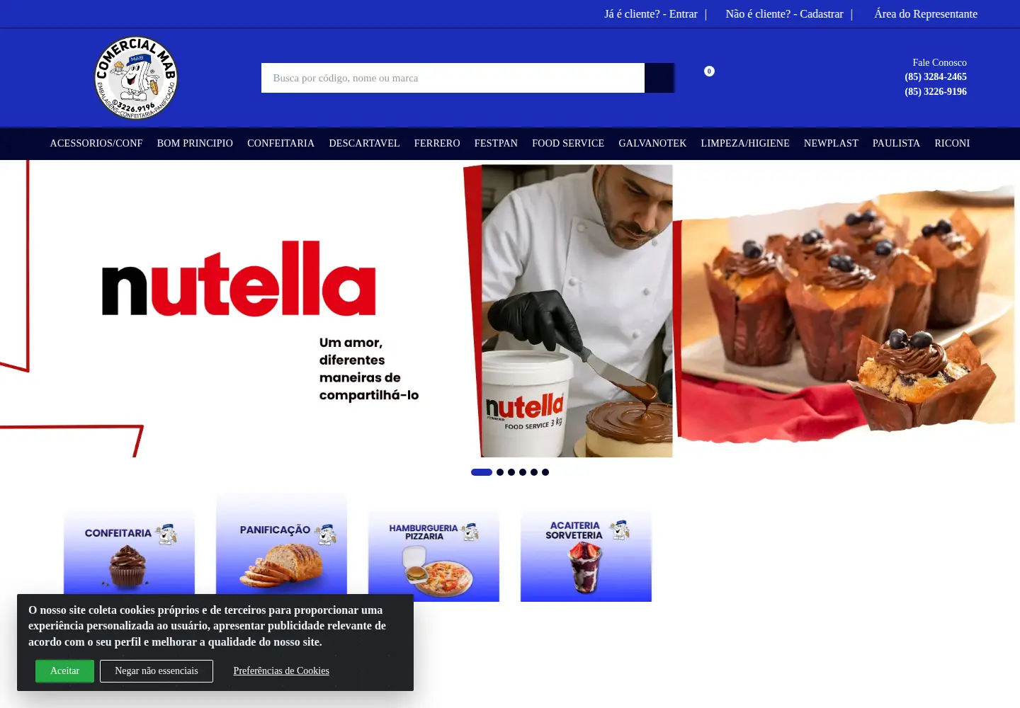 Captured homepage of comercialmab.com.br in the current scan