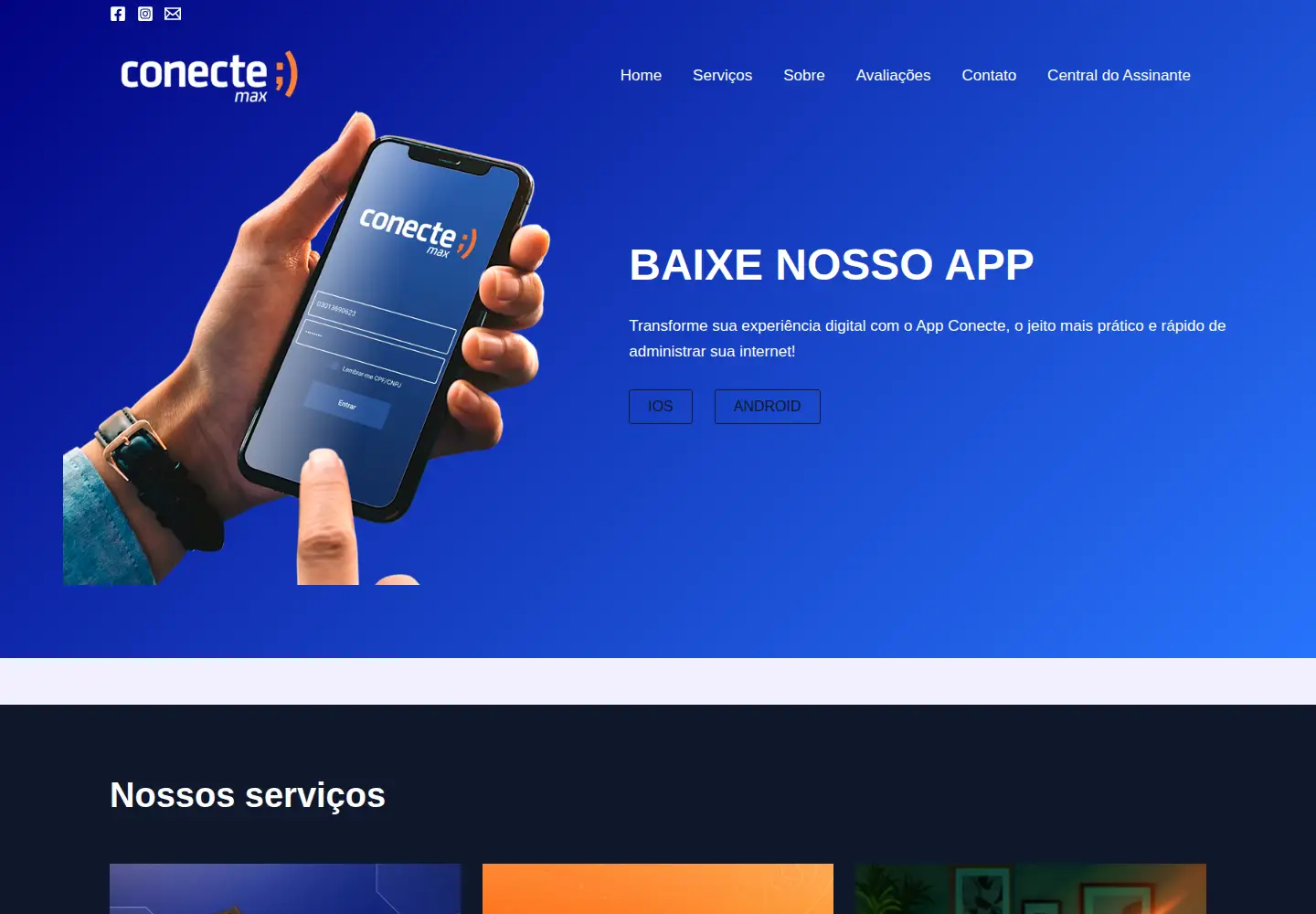 Captured homepage of conectemax.com.br in the current scan