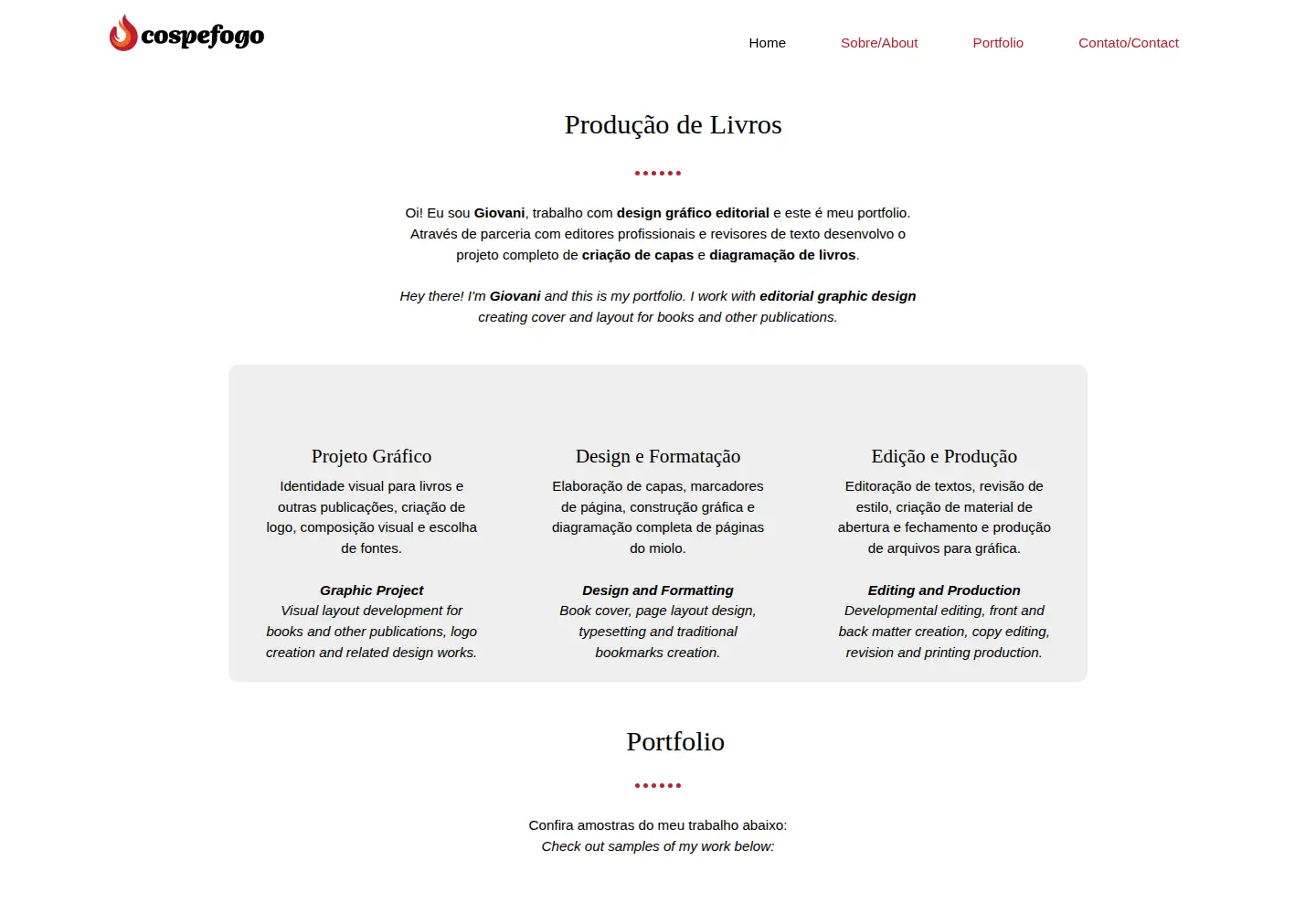 Screenshot of cospefogo.com.br