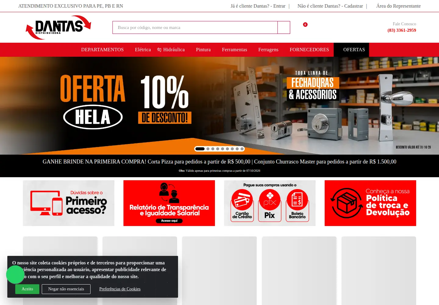 Screenshot of dantasdistribuidora.com.br
