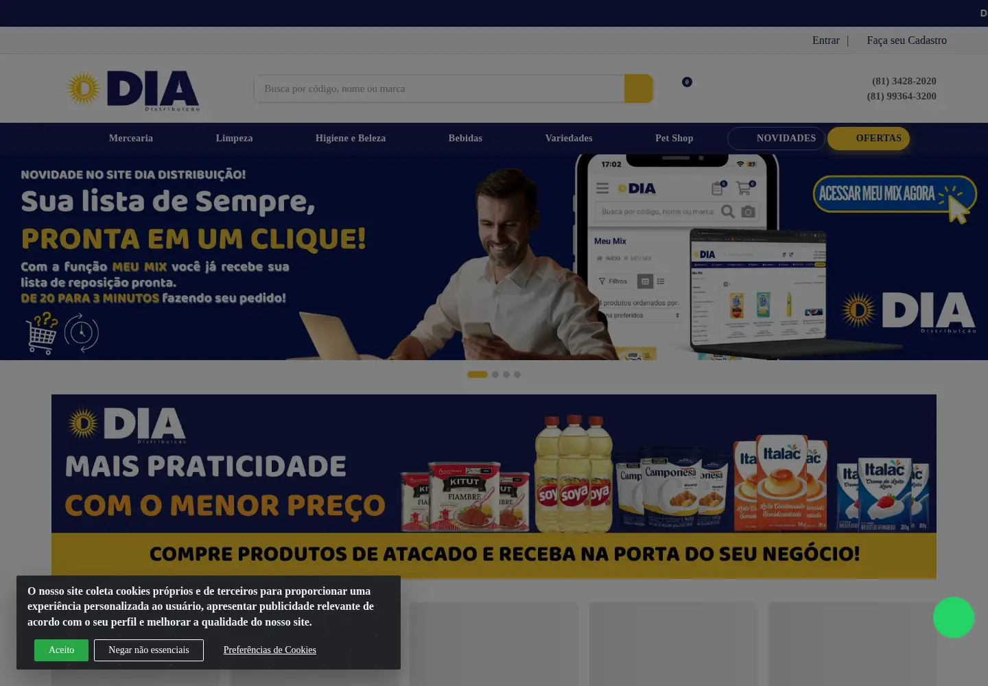 Screenshot of diadistribuicao.com.br