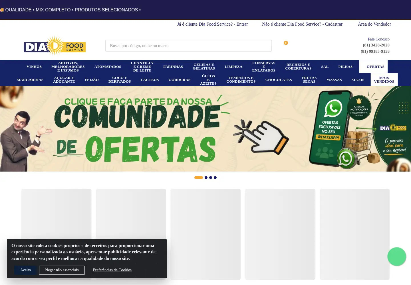 Captured homepage of diafood.com.br in the current scan