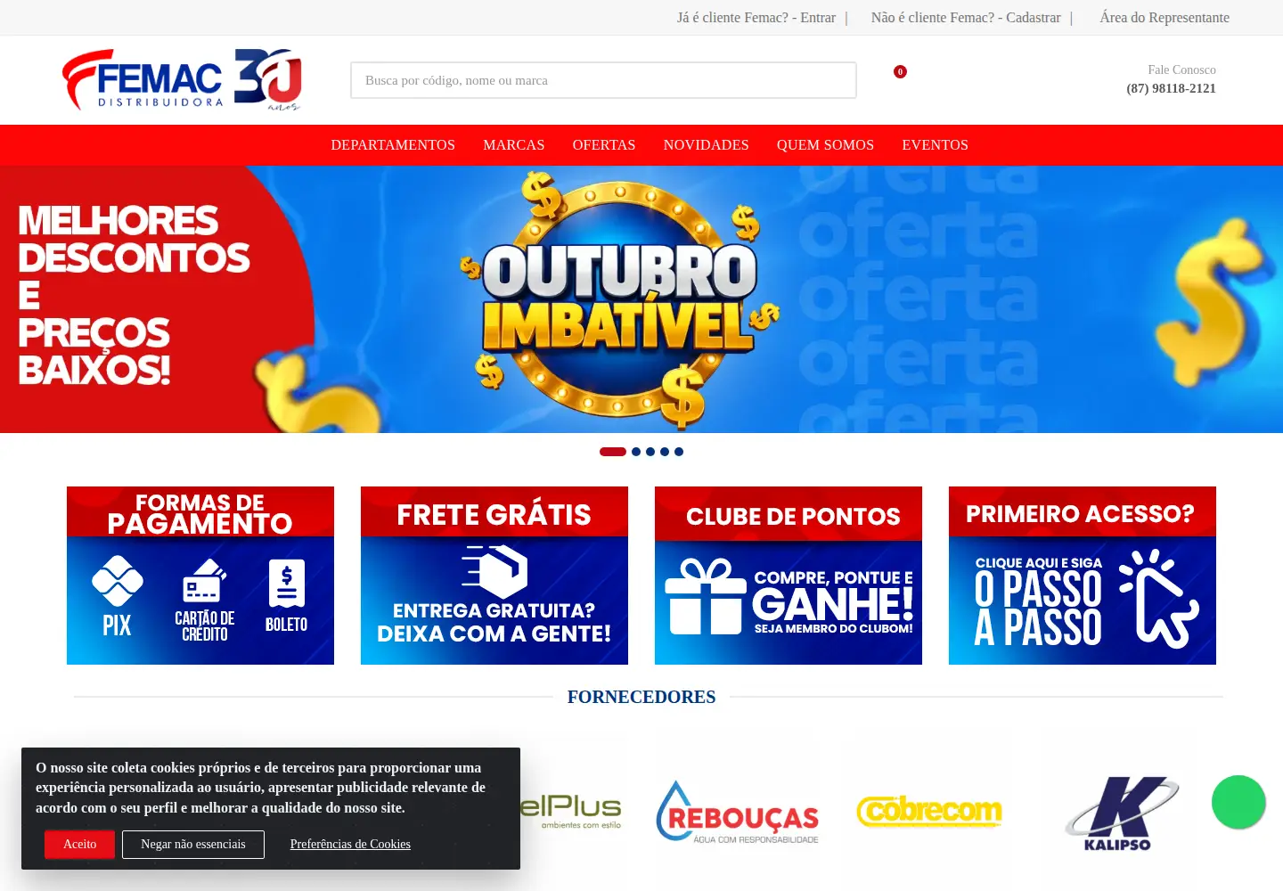 Screenshot of femacdistribuidora.com.br