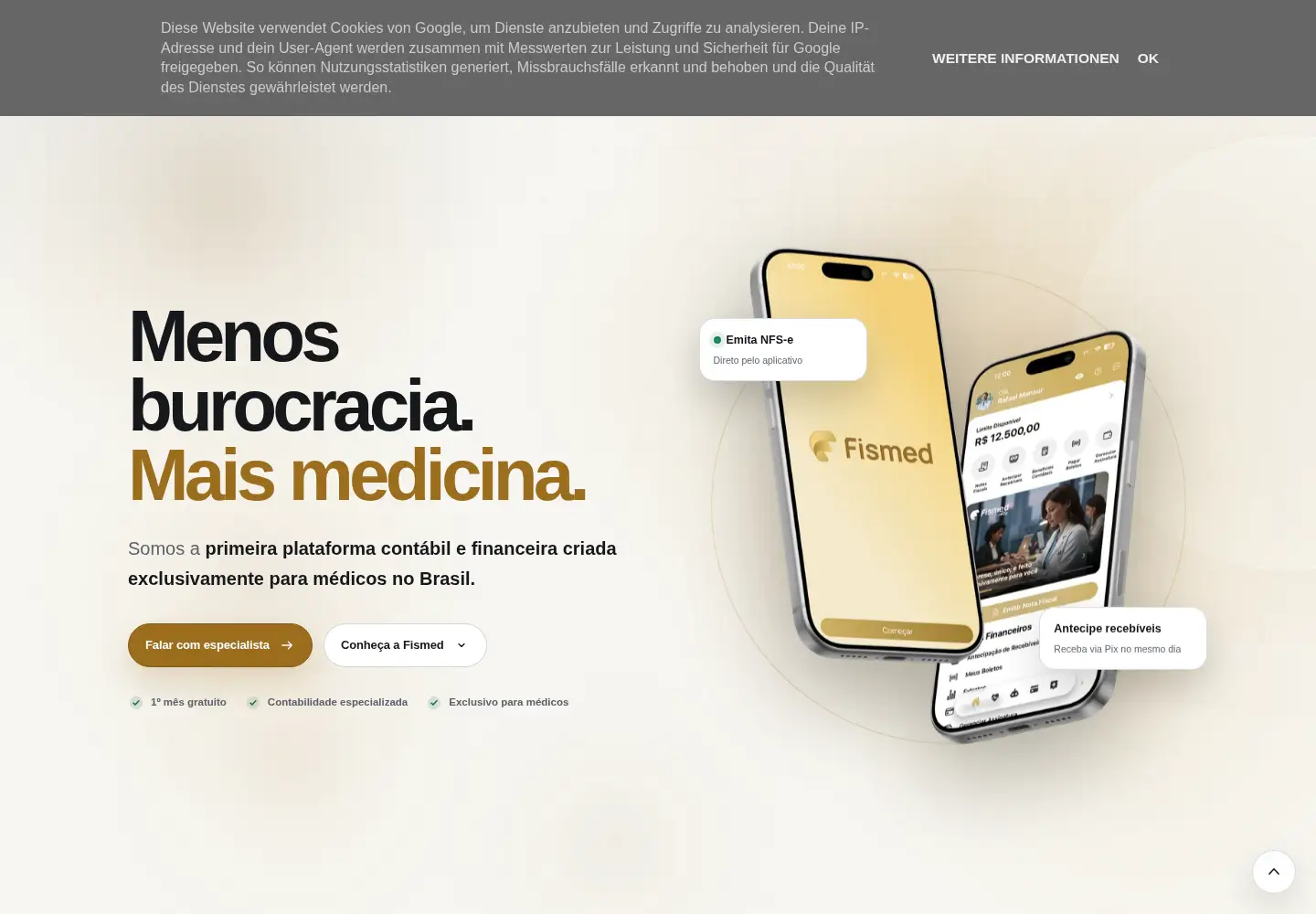 Captured homepage of fismed.com.br in the current scan
