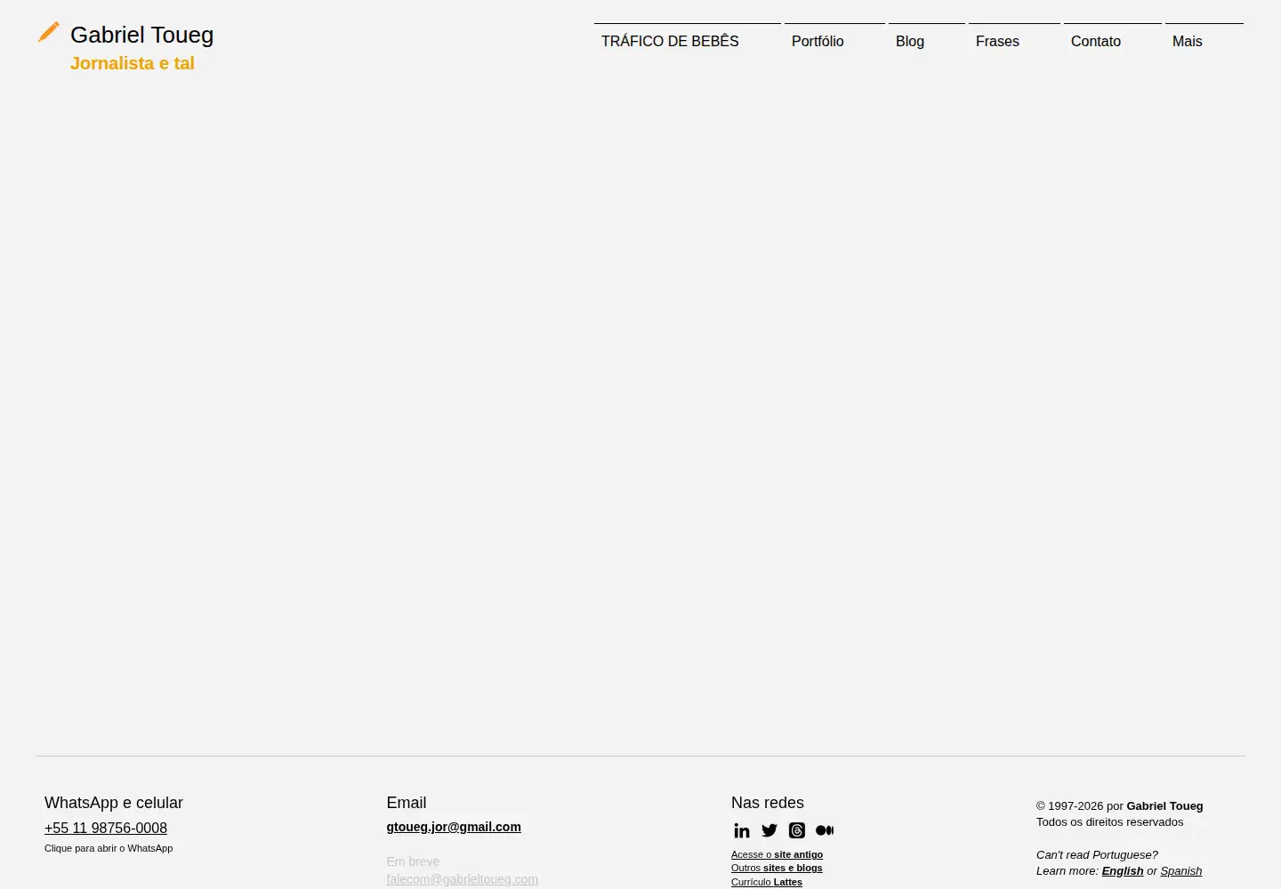 Captured homepage of gabrieltoueg.com.br in the current scan
