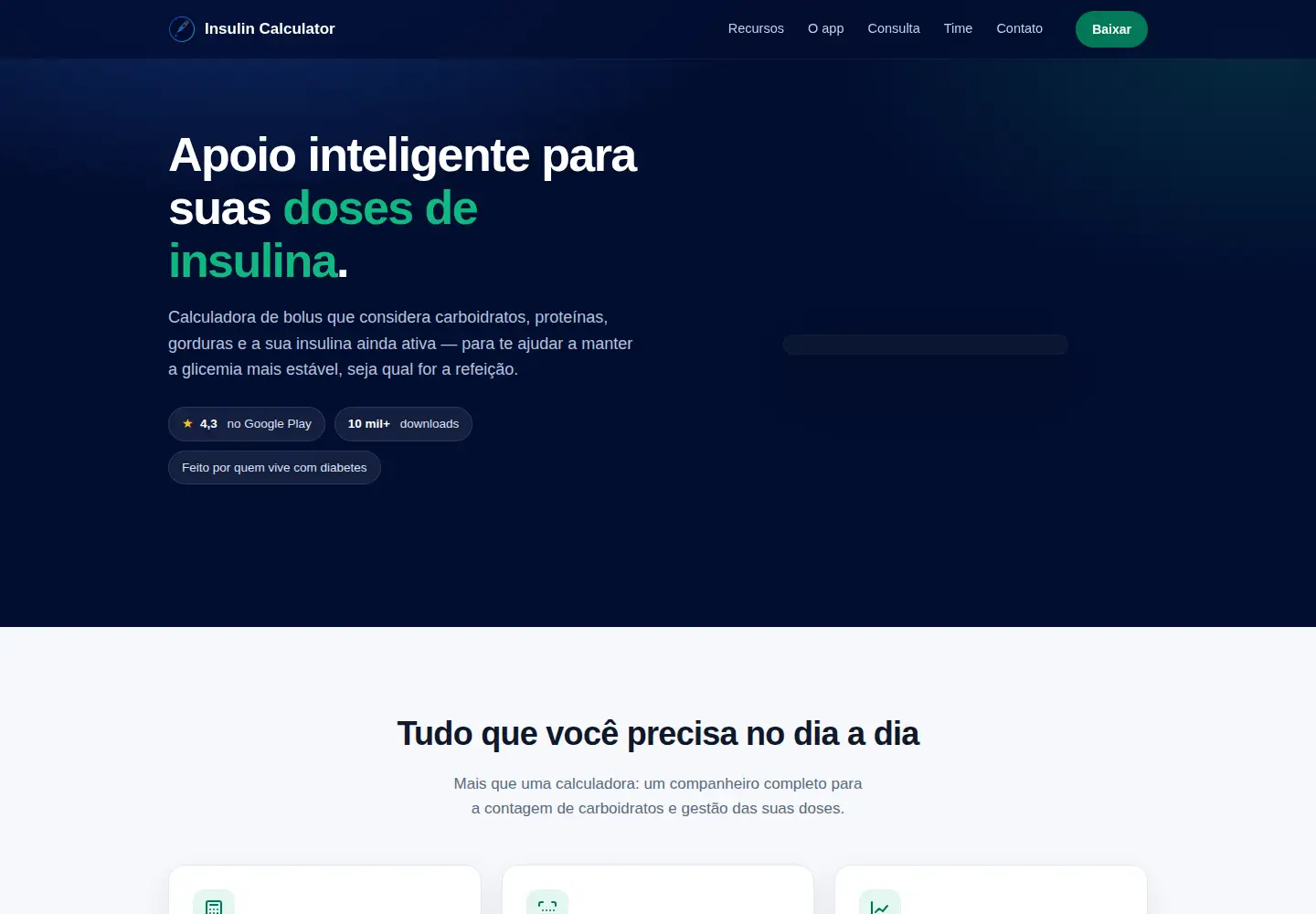 Screenshot of insulincalculator.com.br