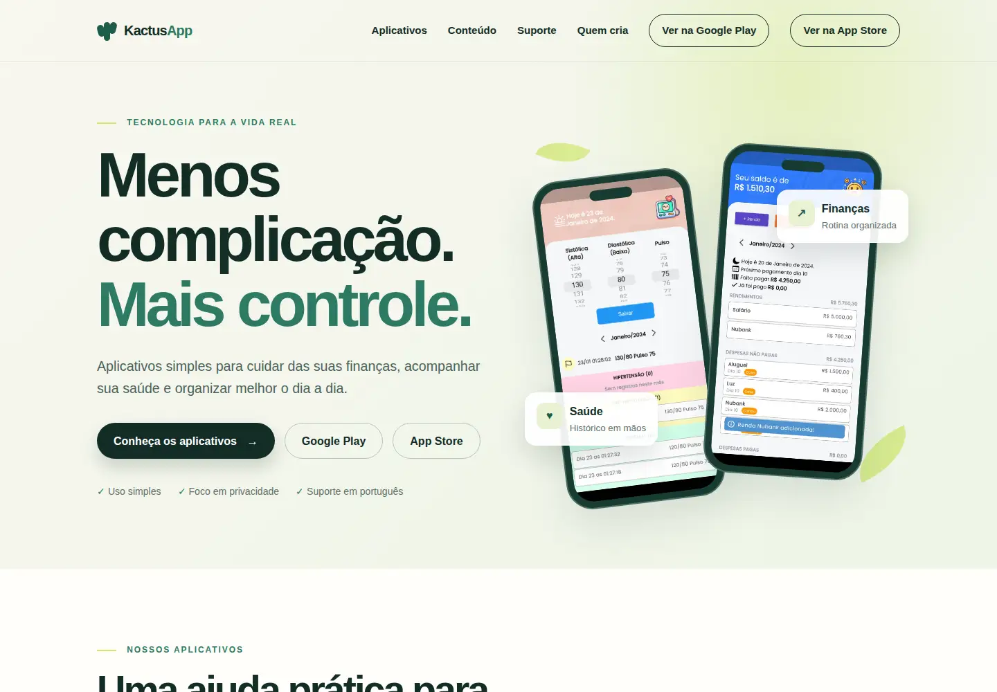 Screenshot of kactusapp.com.br