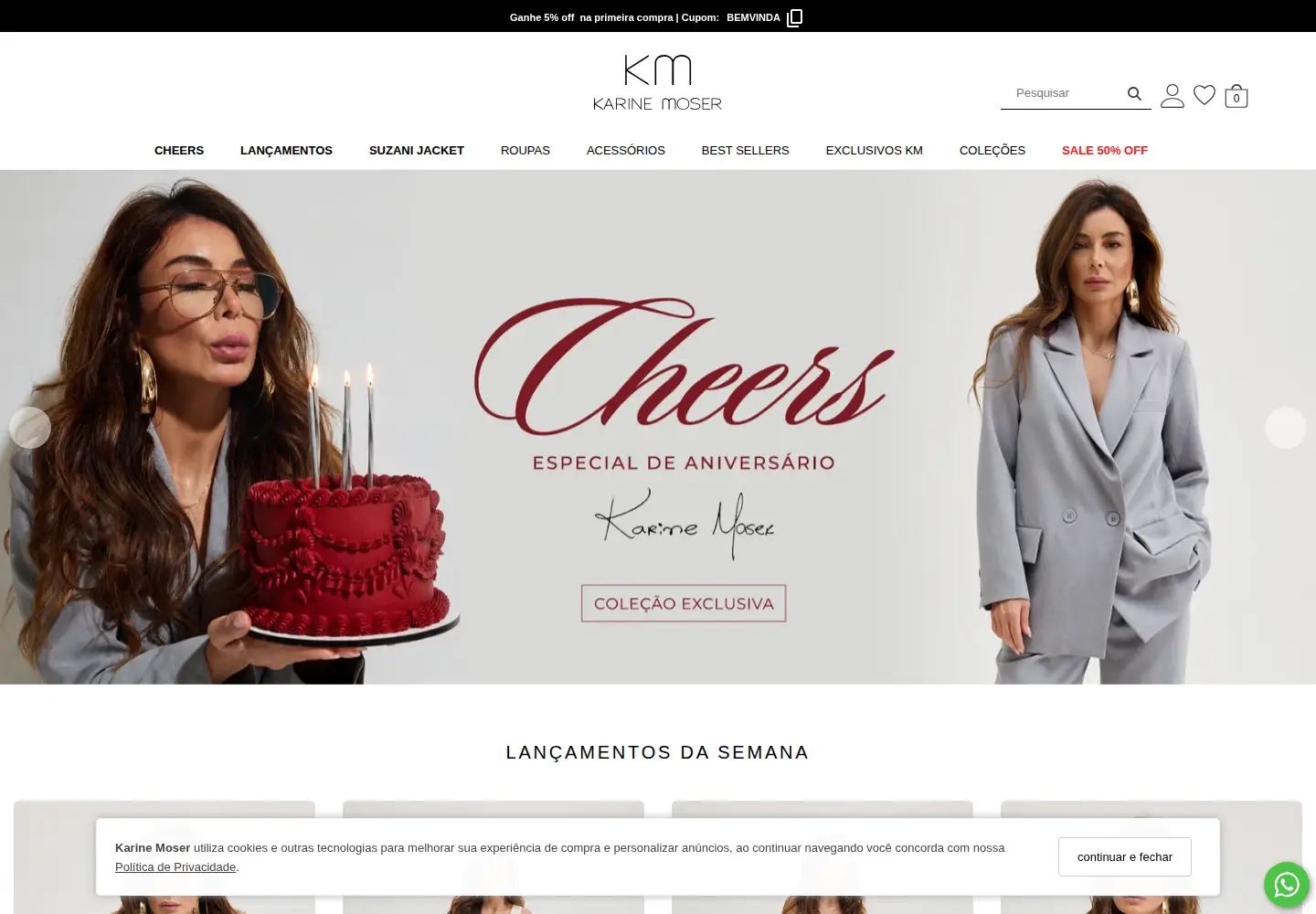 Screenshot of karinemoser.com.br