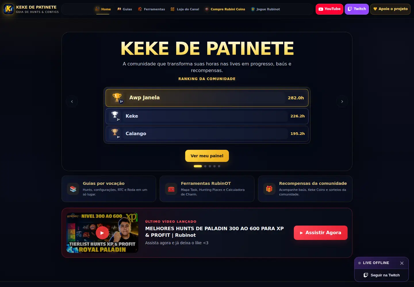 Captured homepage of kekedepatinete.com.br in the current scan