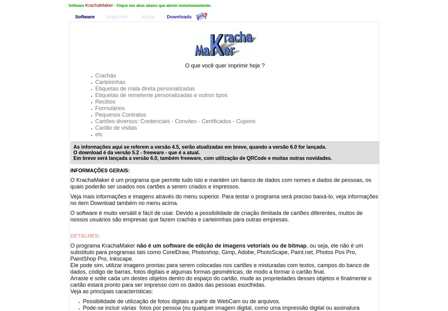 Screenshot of krachamaker.com.br