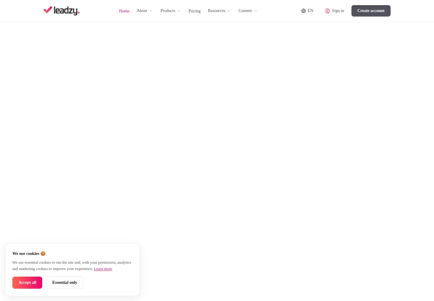 Captured homepage of leadzy.com.br in the current scan