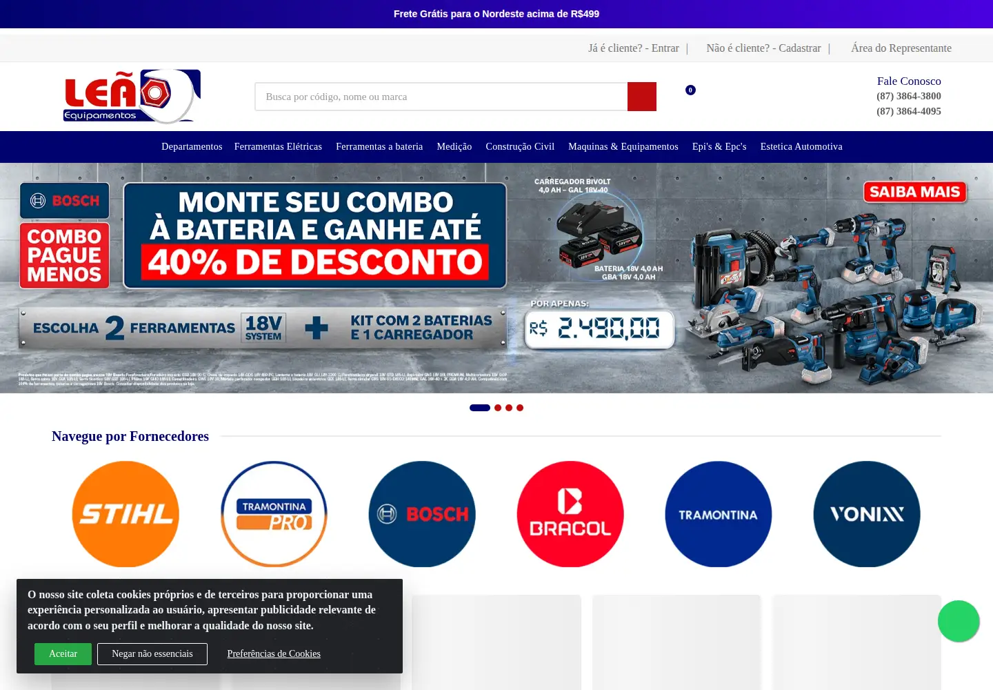 Screenshot of leaoequipamentos.com.br