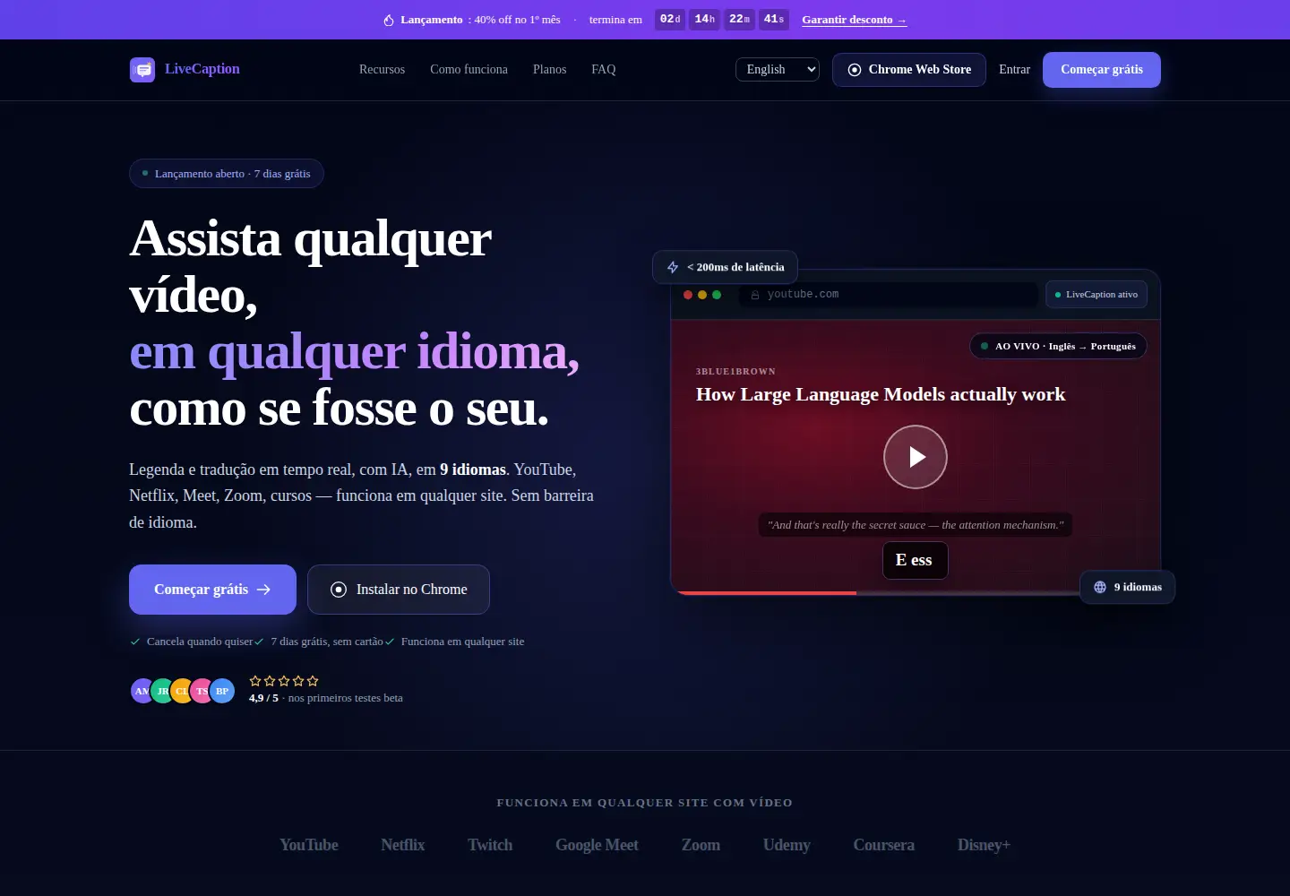 Screenshot of livecaption.com.br