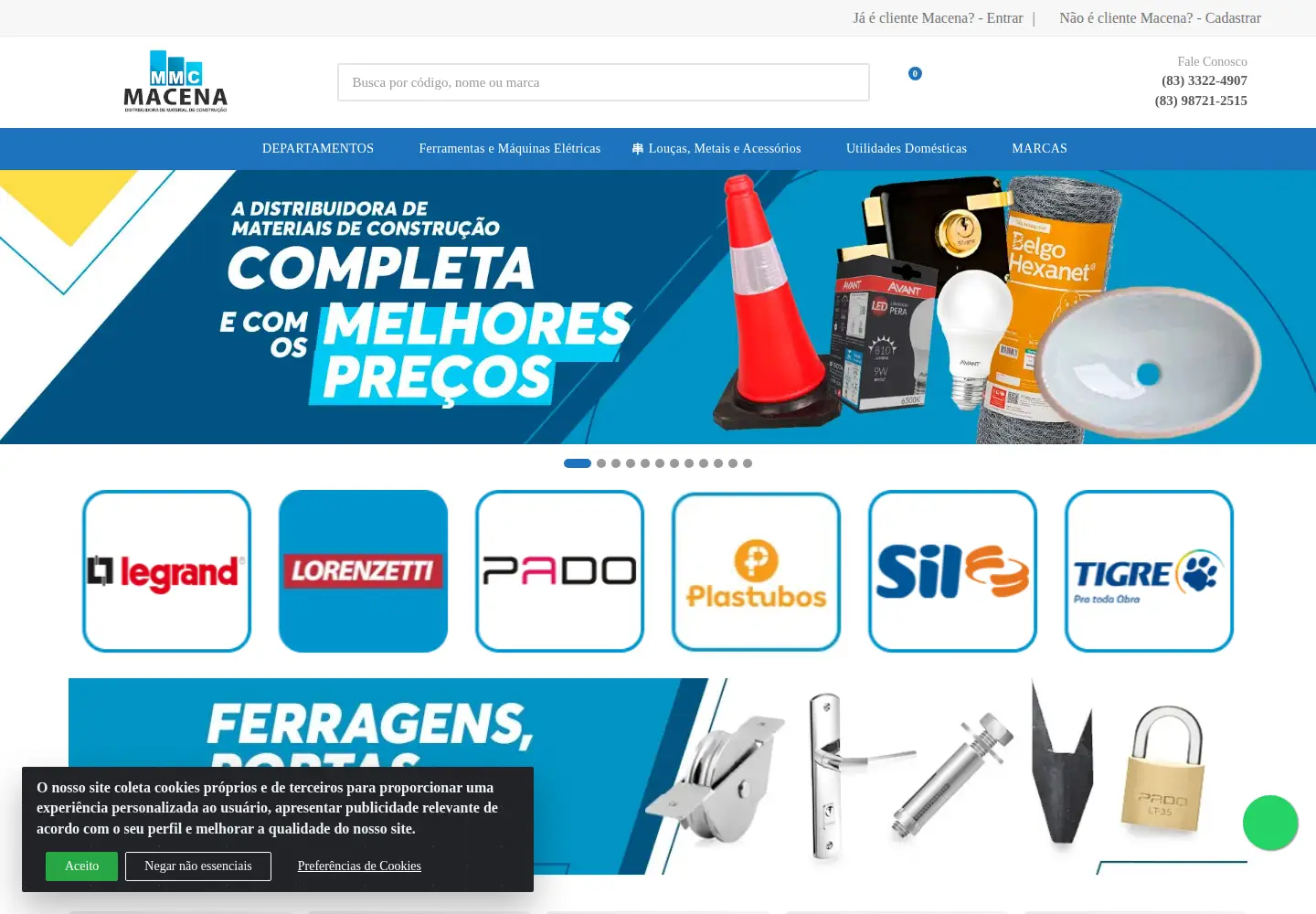 Captured homepage of macenadistribuidora.com.br in the current scan