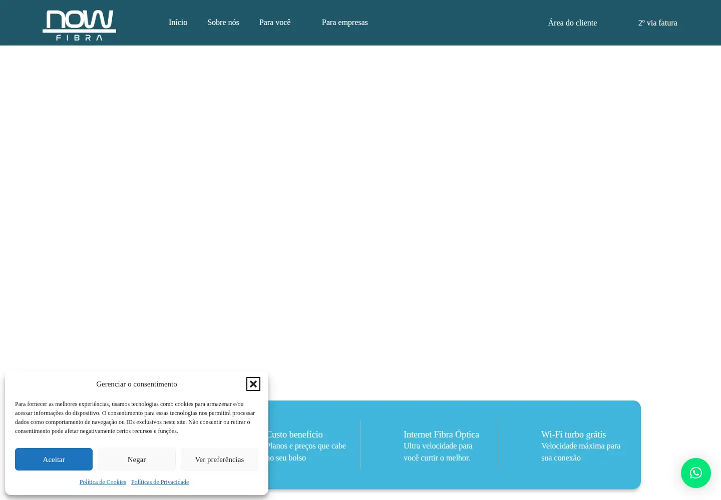Captured homepage of nowfibra.com.br in the current scan