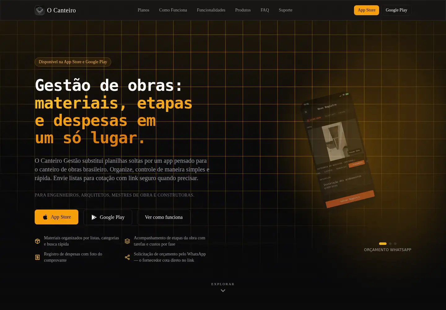 Captured homepage of ocanteiro.com.br in the current scan