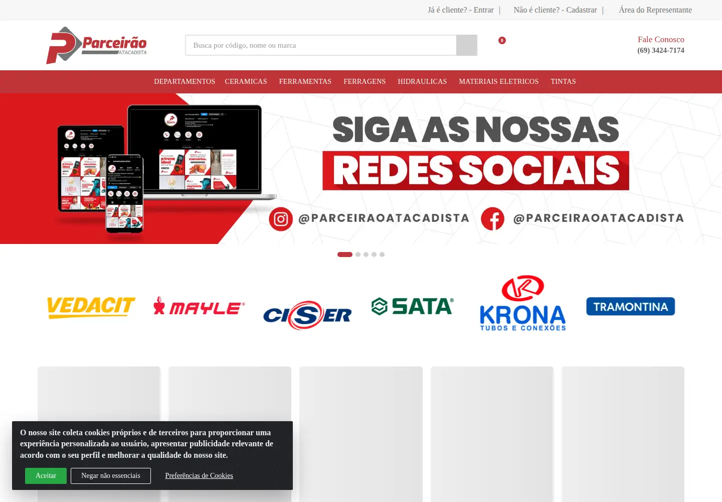 Captured homepage of parceiraoatacadista.com.br in the current scan