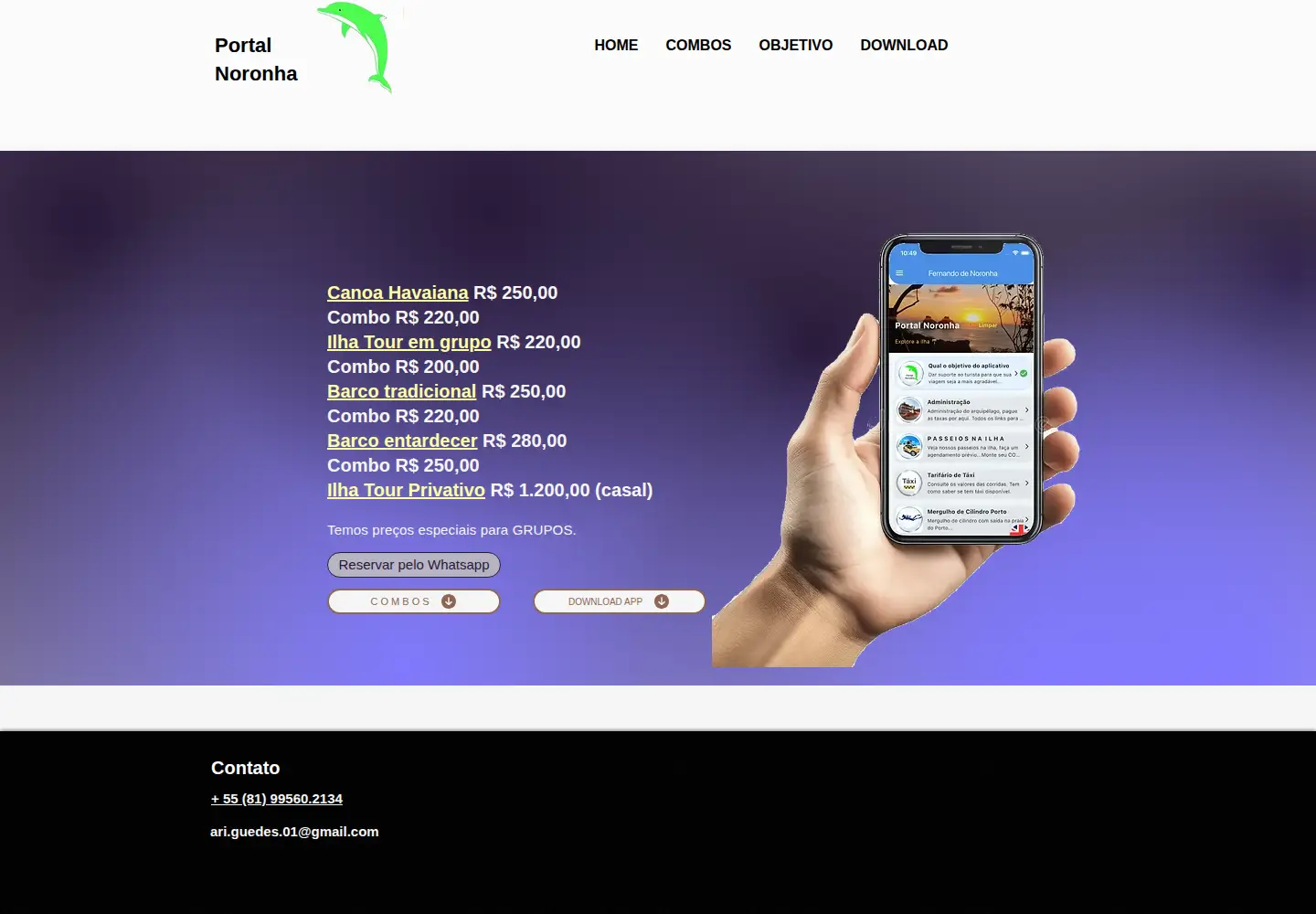Screenshot of portalnoronha.com.br
