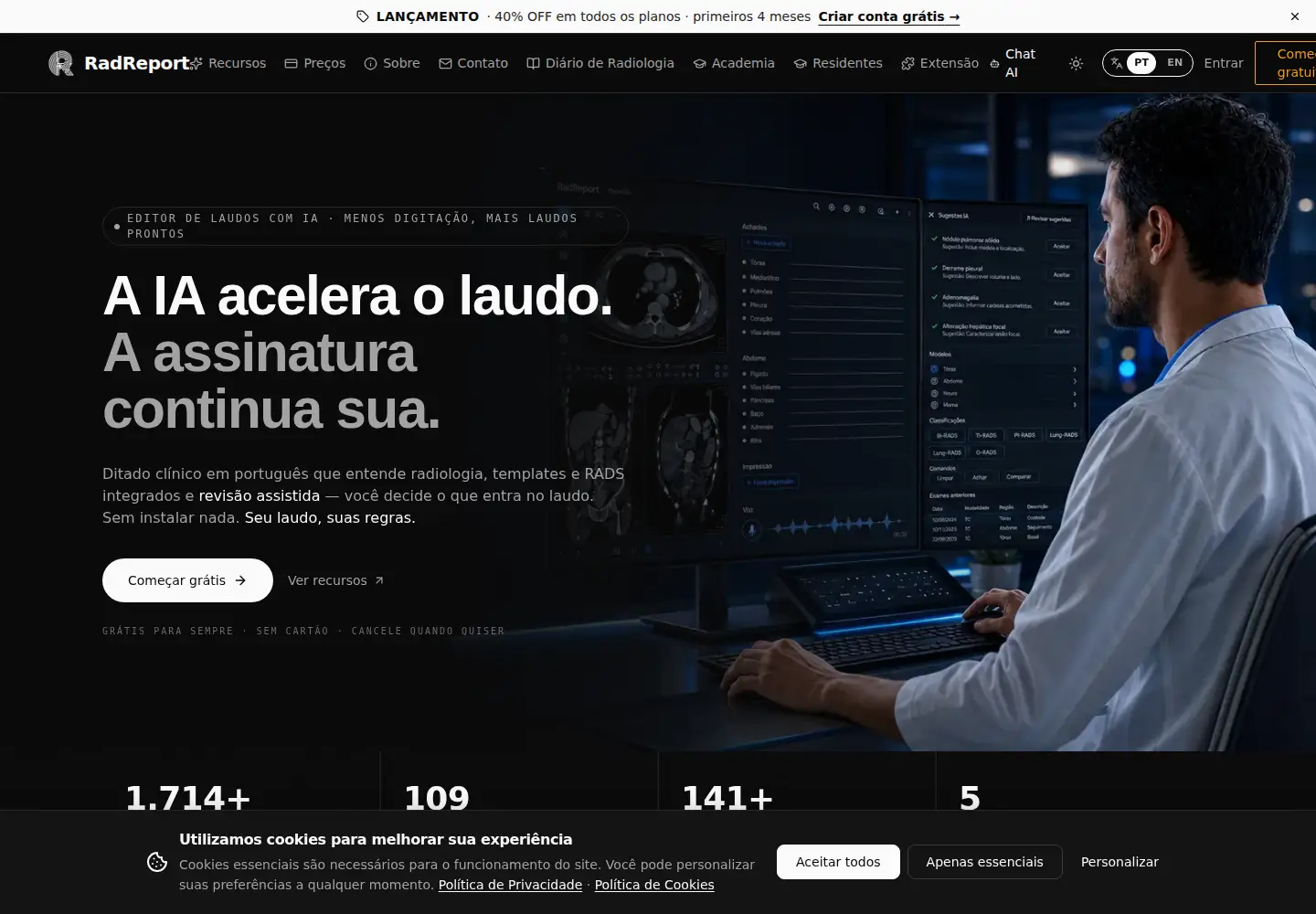 Captured homepage of radreport.com.br in the current scan