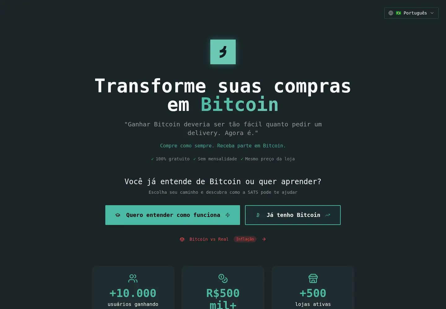 Screenshot of satscapital.com.br