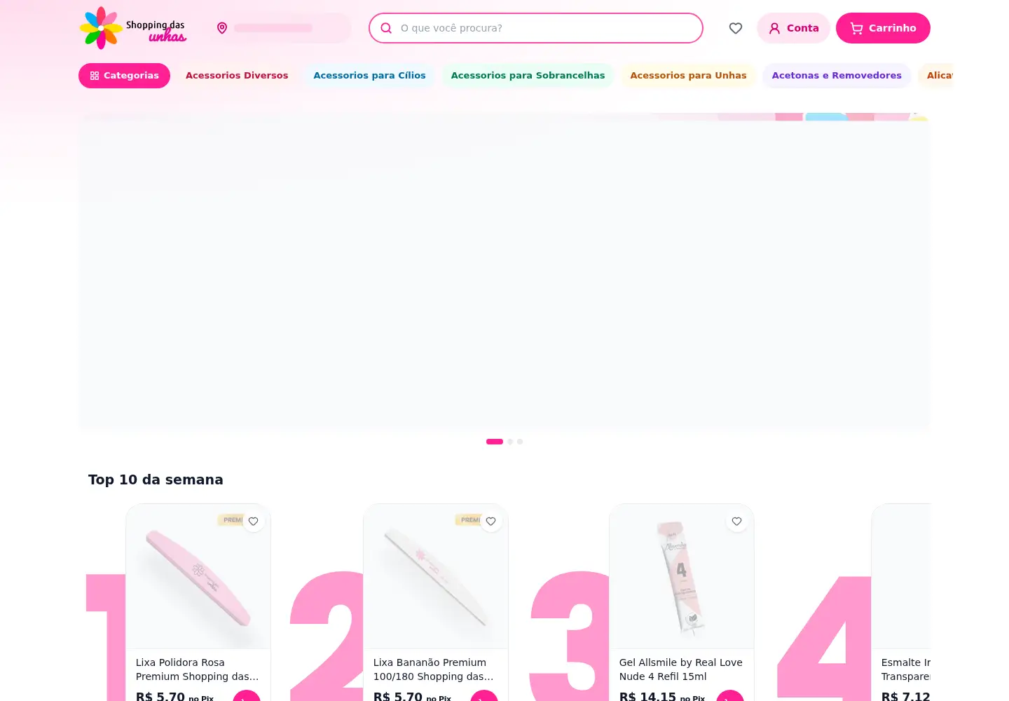 Screenshot of shoppingdasunhas.com.br