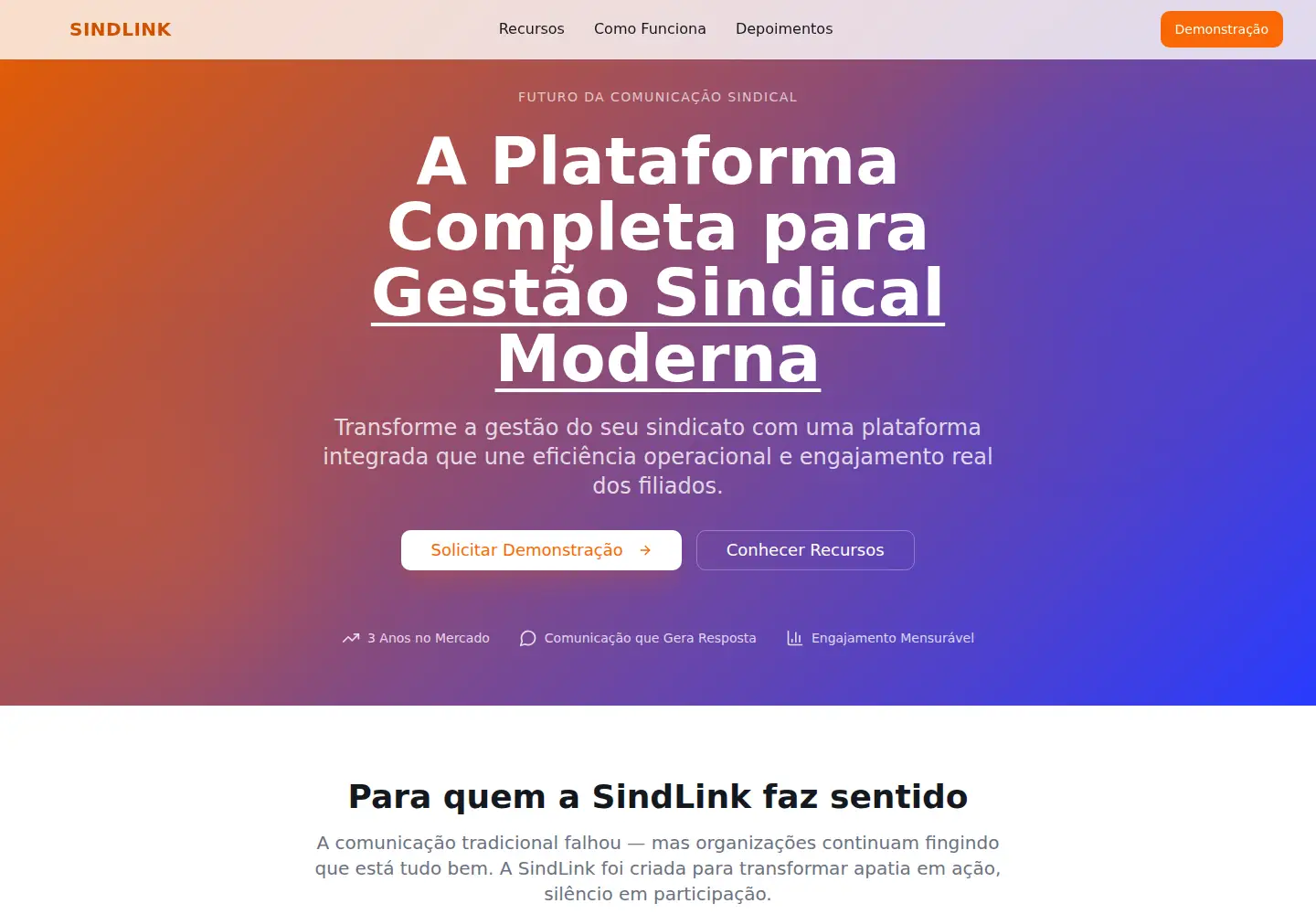 Screenshot of sindlink.com.br