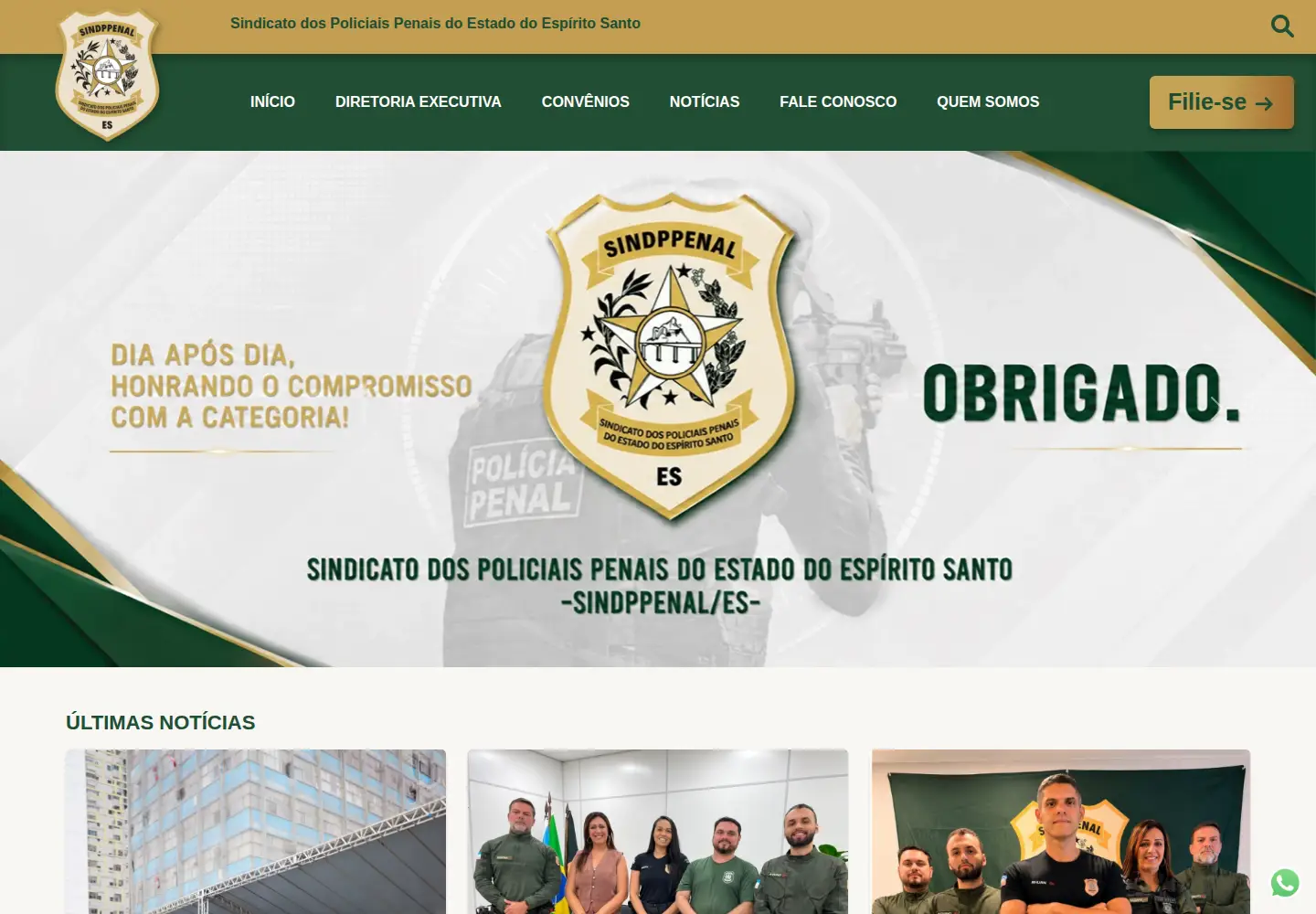 Screenshot of sindppenal.com.br